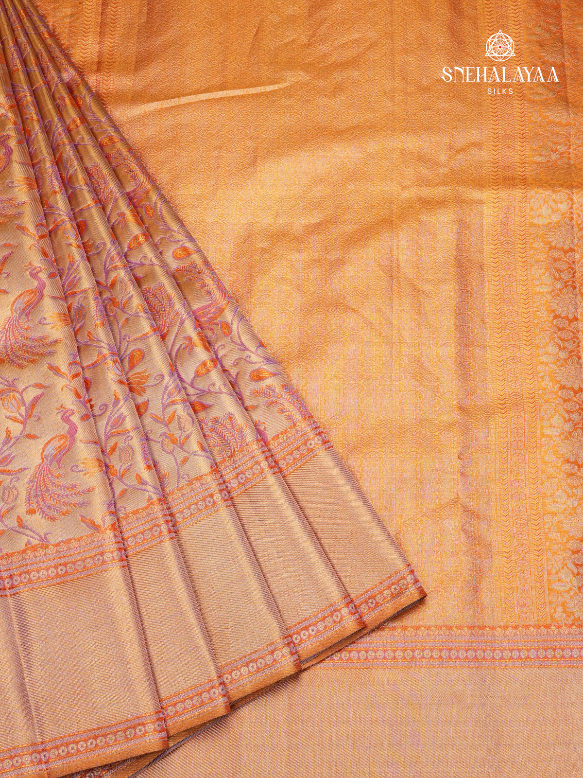 Golden Kanjivaram Tissue Saree