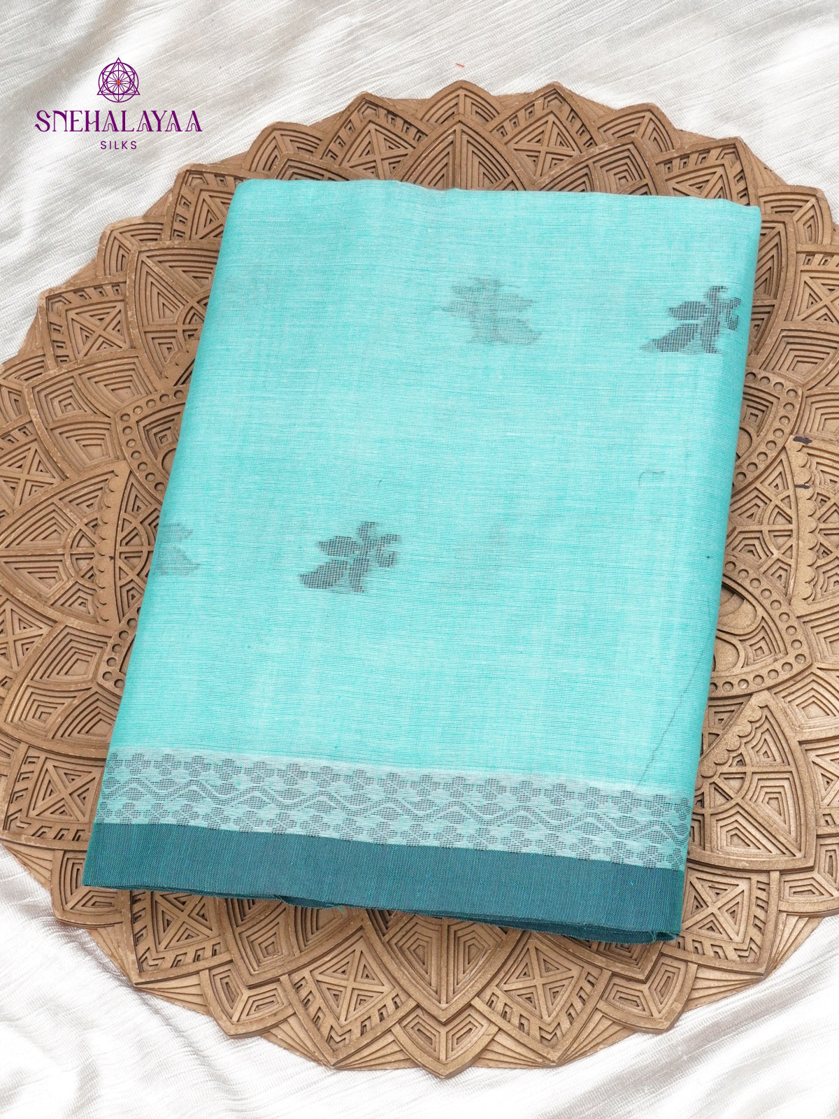 Pastel Blue Sambalpuri Cotton Saree