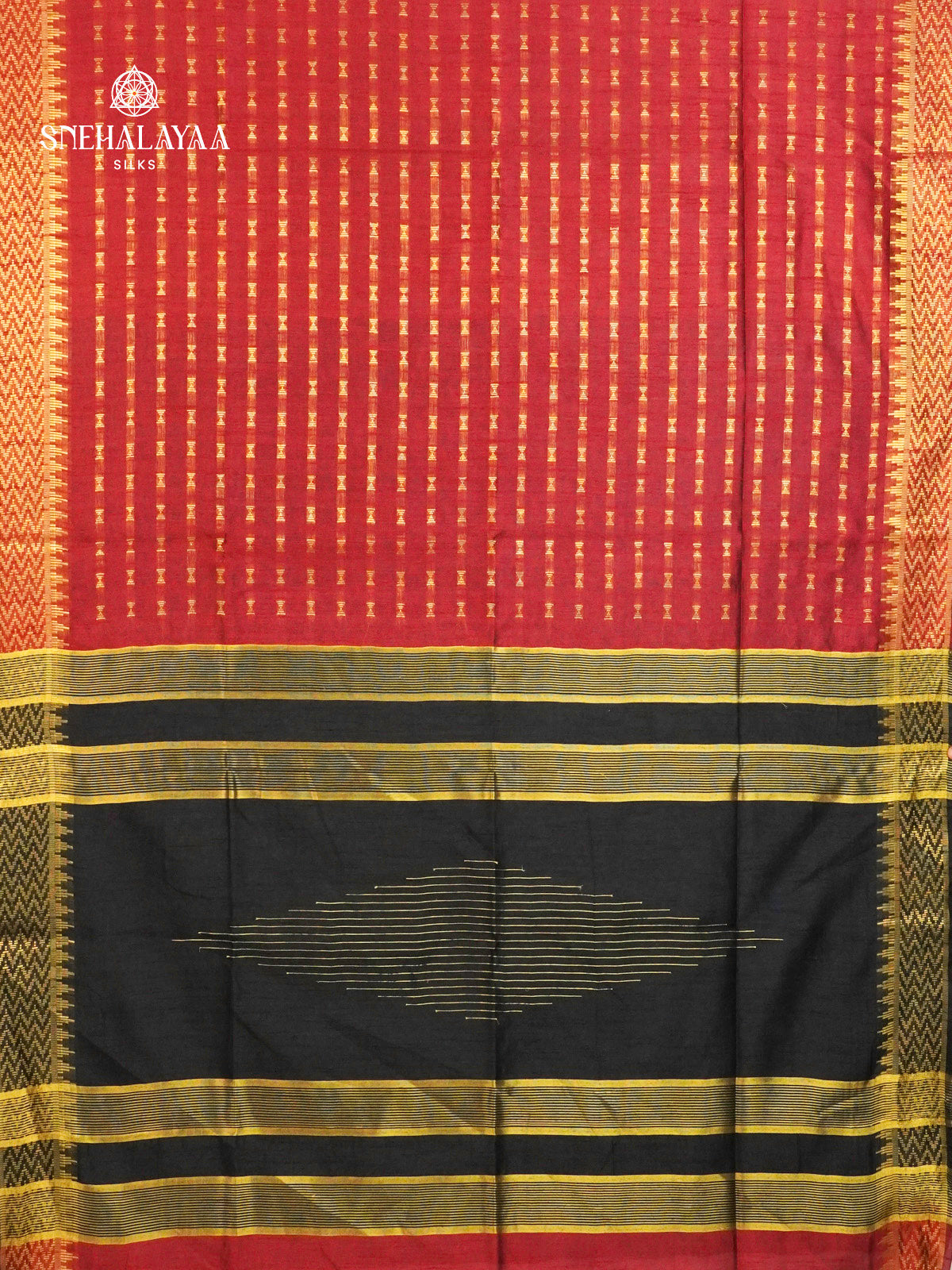 Maroon Bamboo Silk Saree