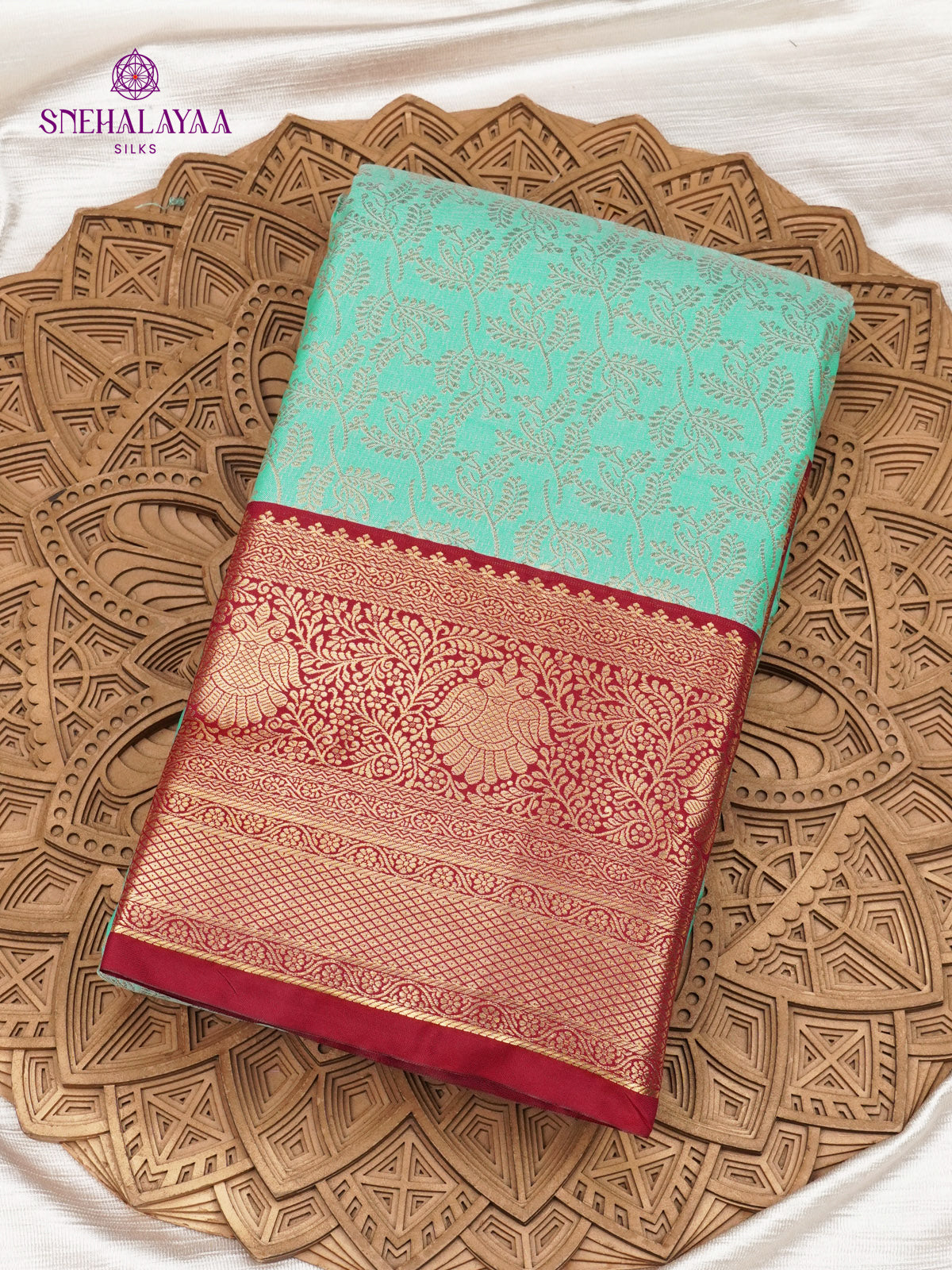 Teal Green Art Silk Saree