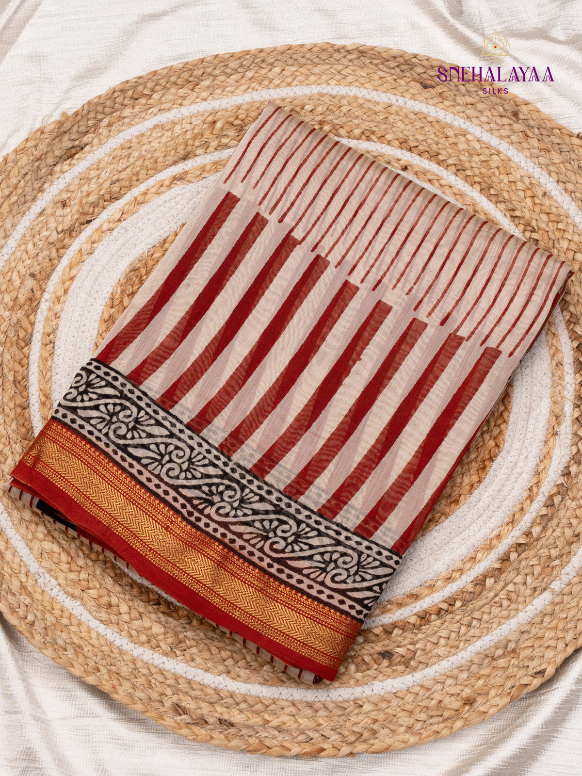 Cream Chanderi Saree