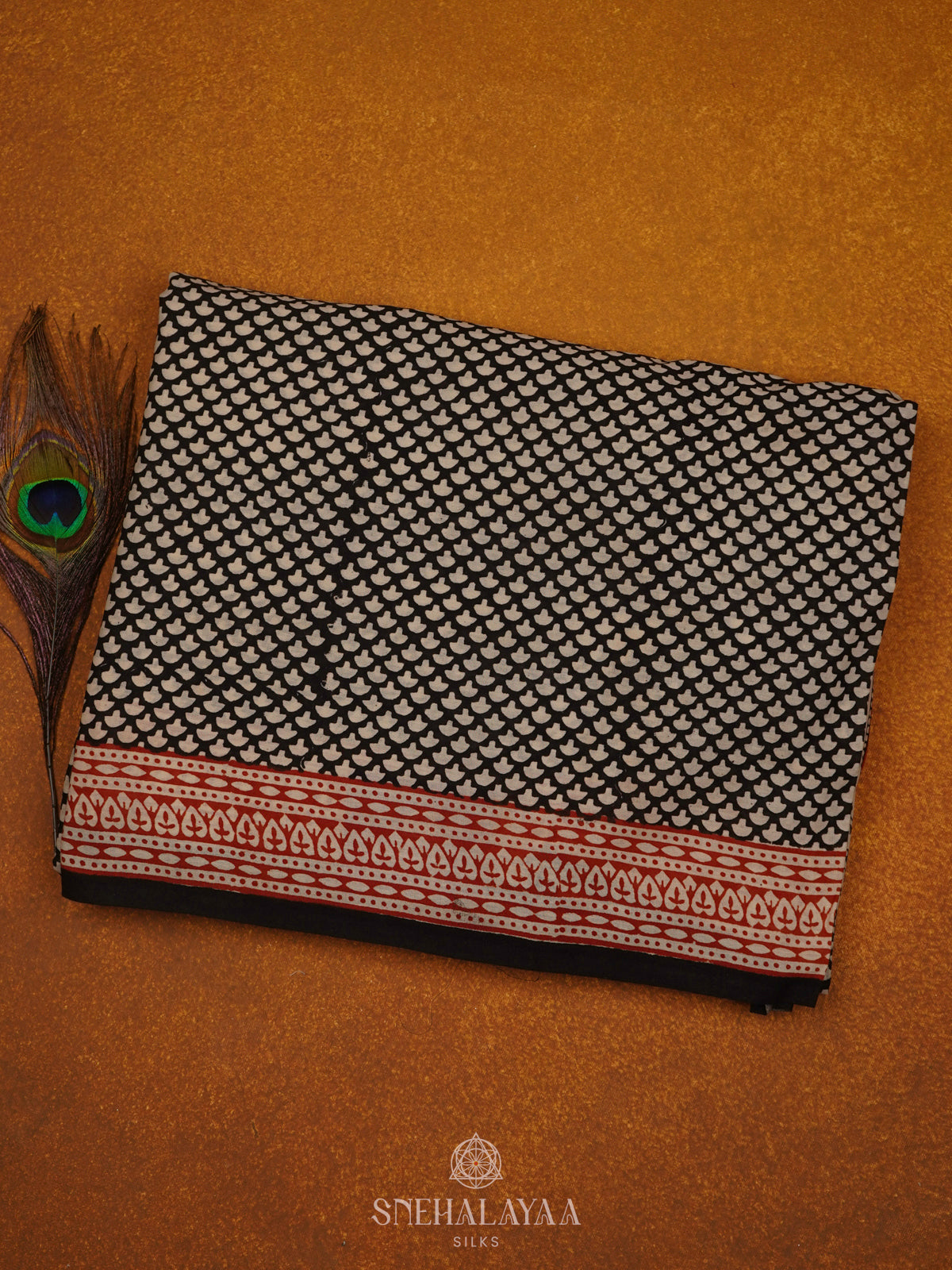 Black Jaipur Cotton Saree