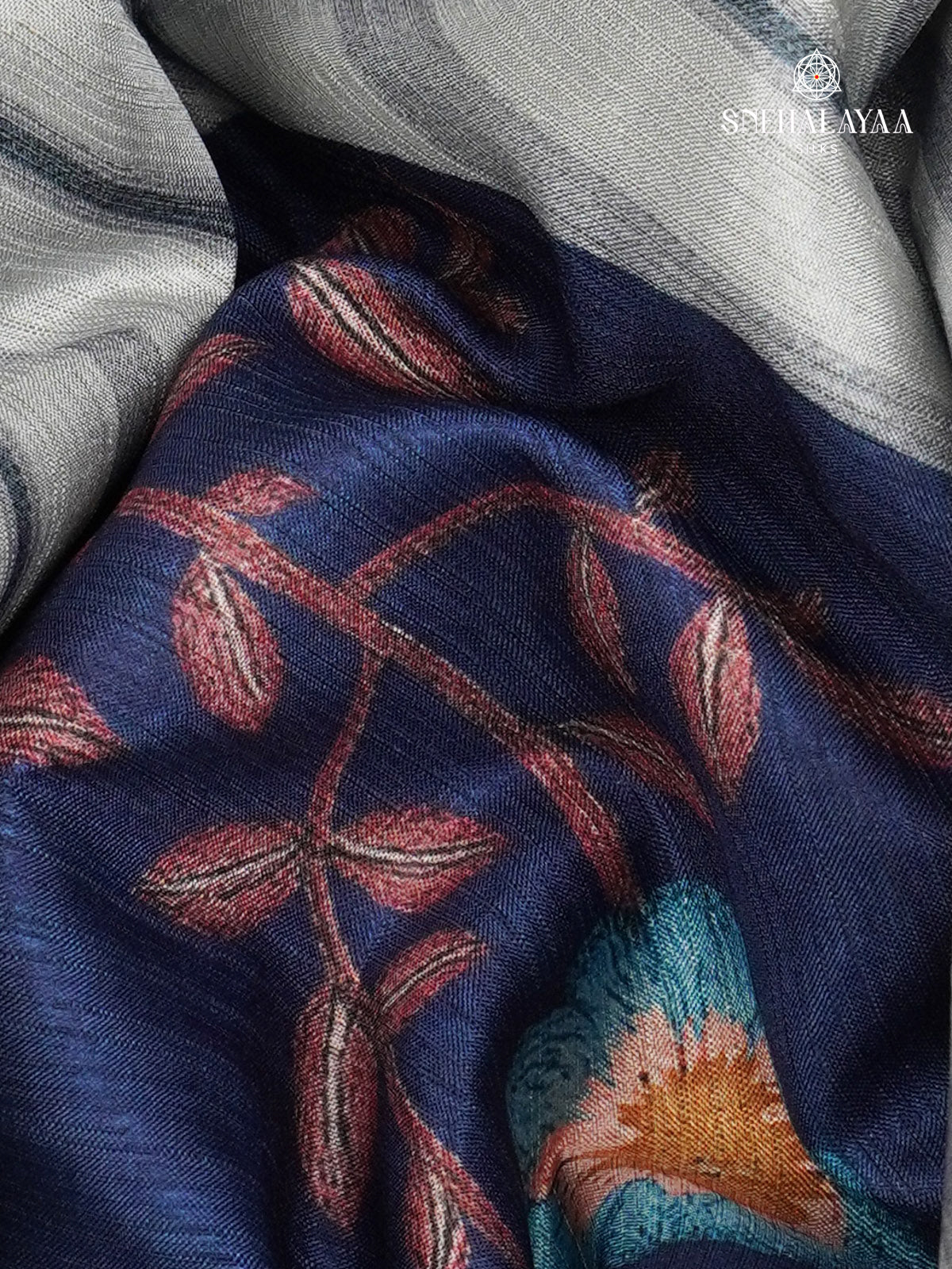 Pastel Blue Tussar Saree