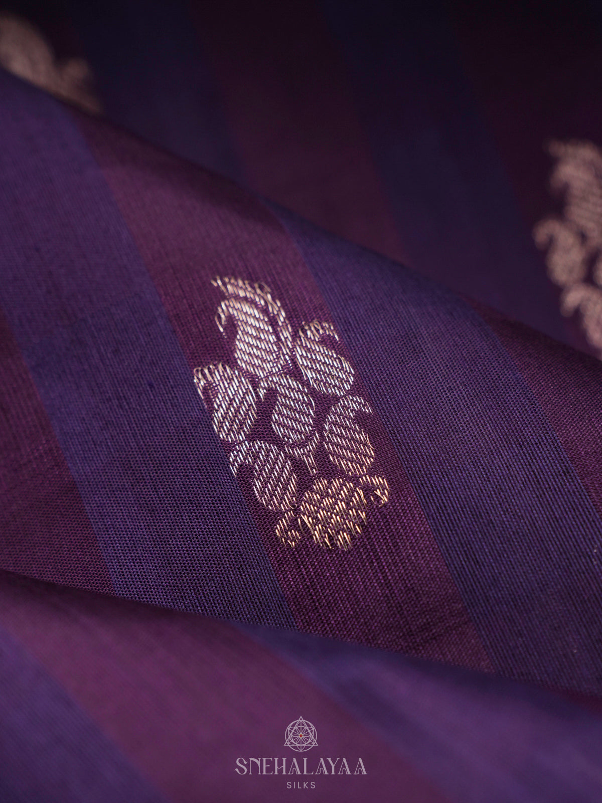 Purple Kanchi Linen Silk Saree