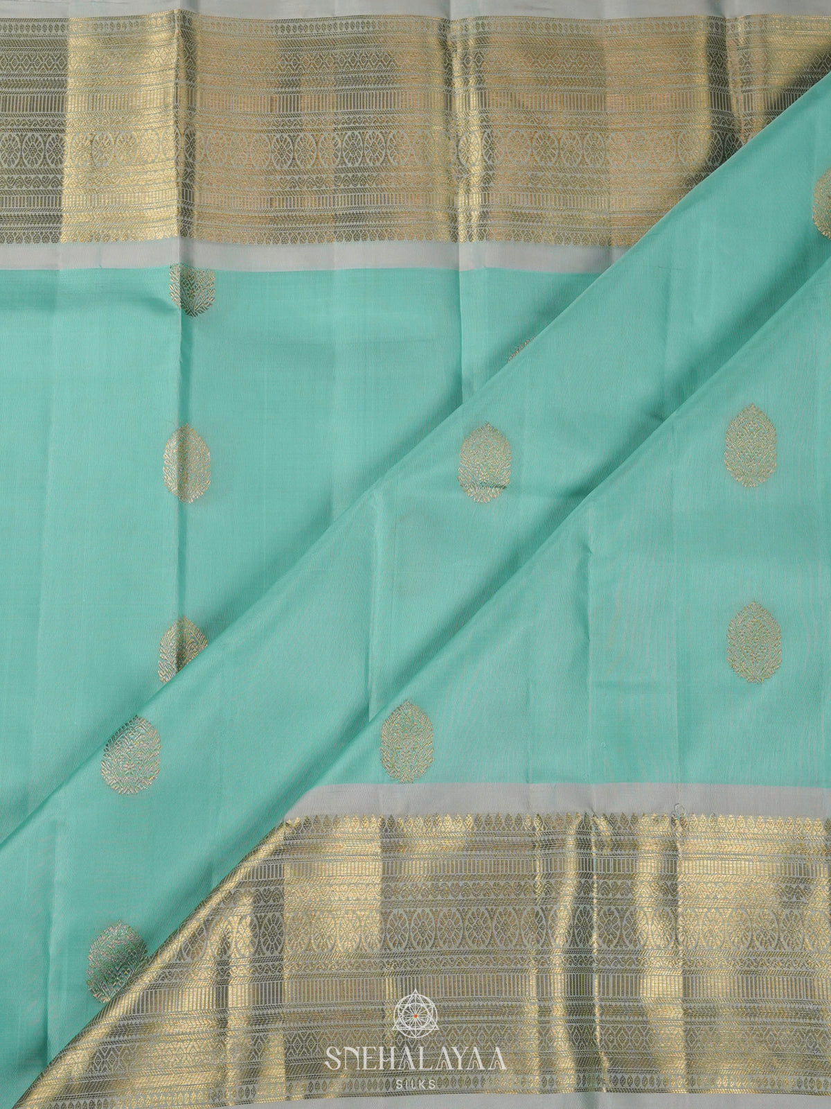 Seafoam Green Kanjivaram Silk Saree
