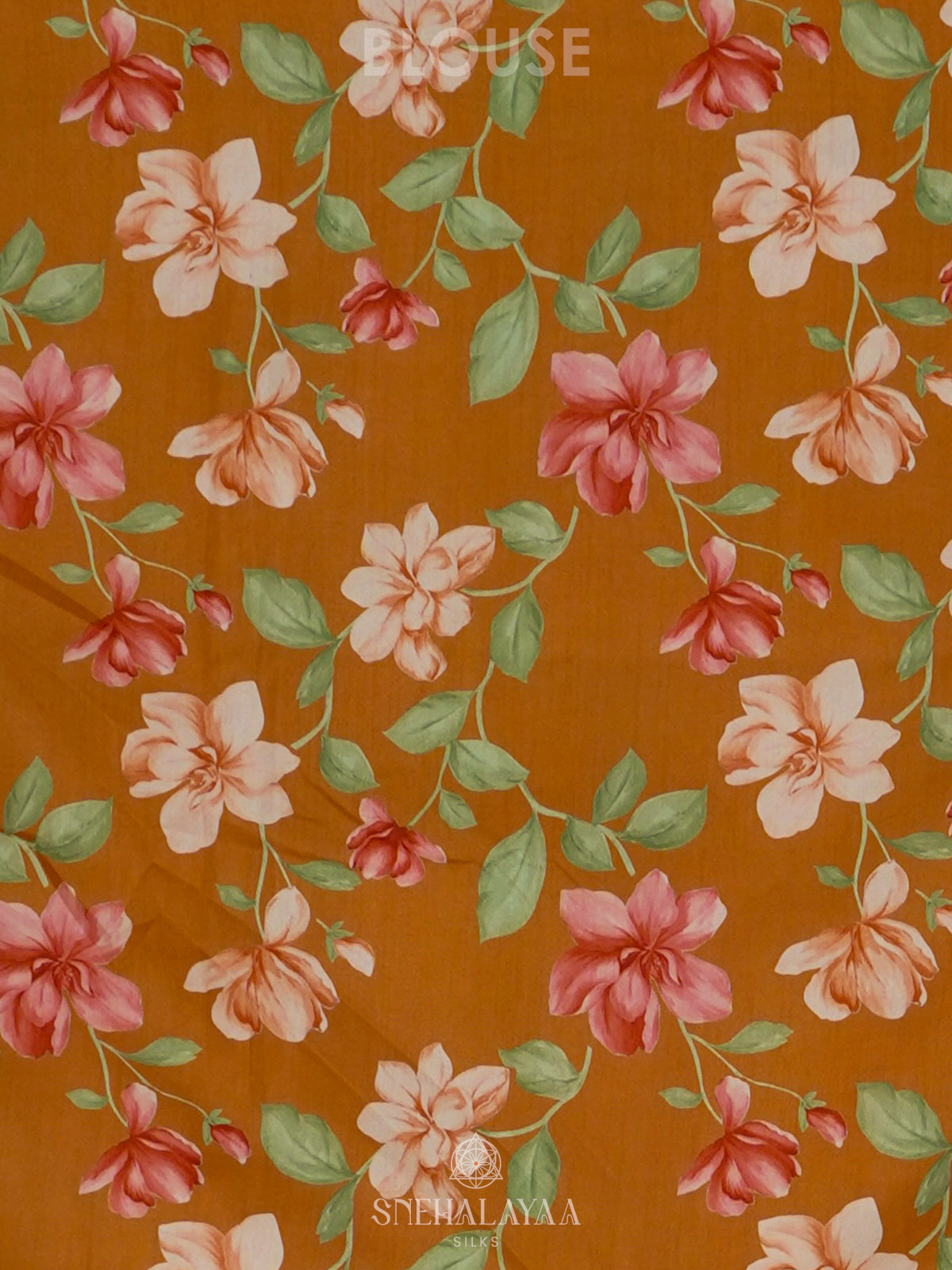 Orange Tissue Embroidery Saree