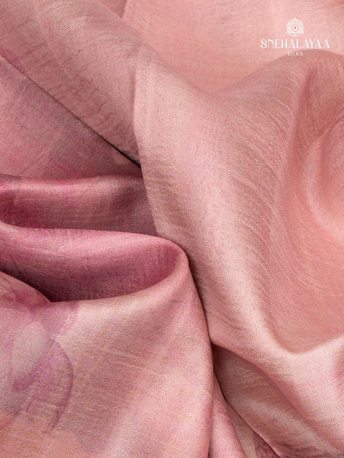 Pink Printed Tussar Saree