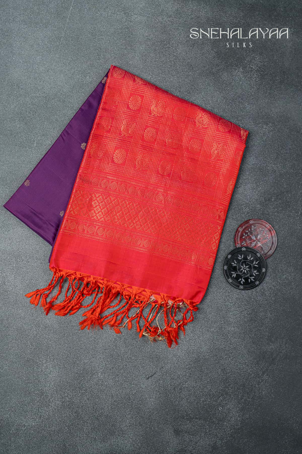 Purple Soft Silk Saree-SPS9590