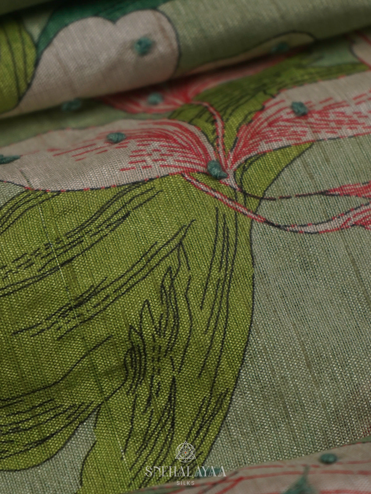 Pale Green Munga Tussar Saree