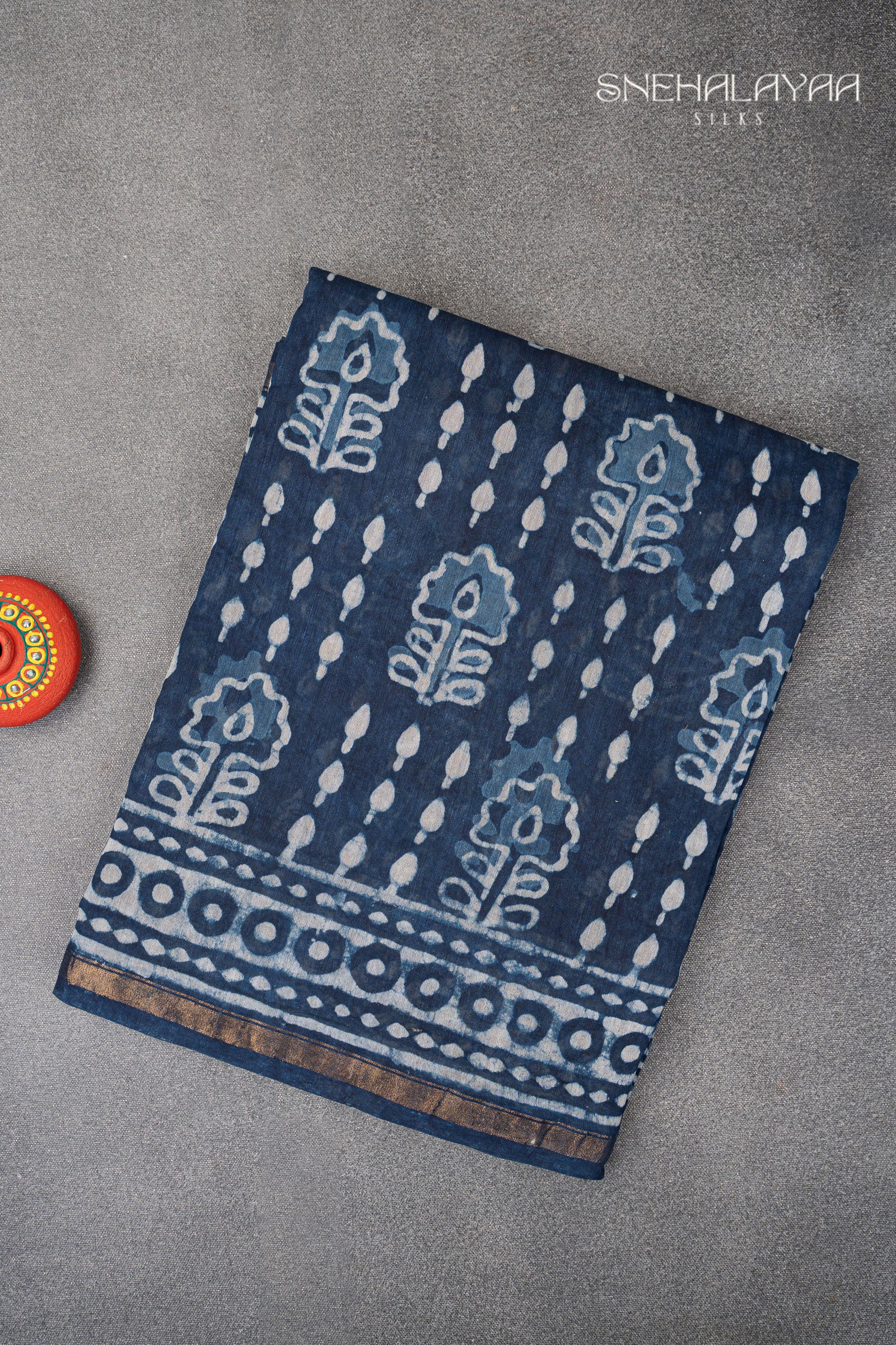 Aegean Blue Chanderi Silk Saree