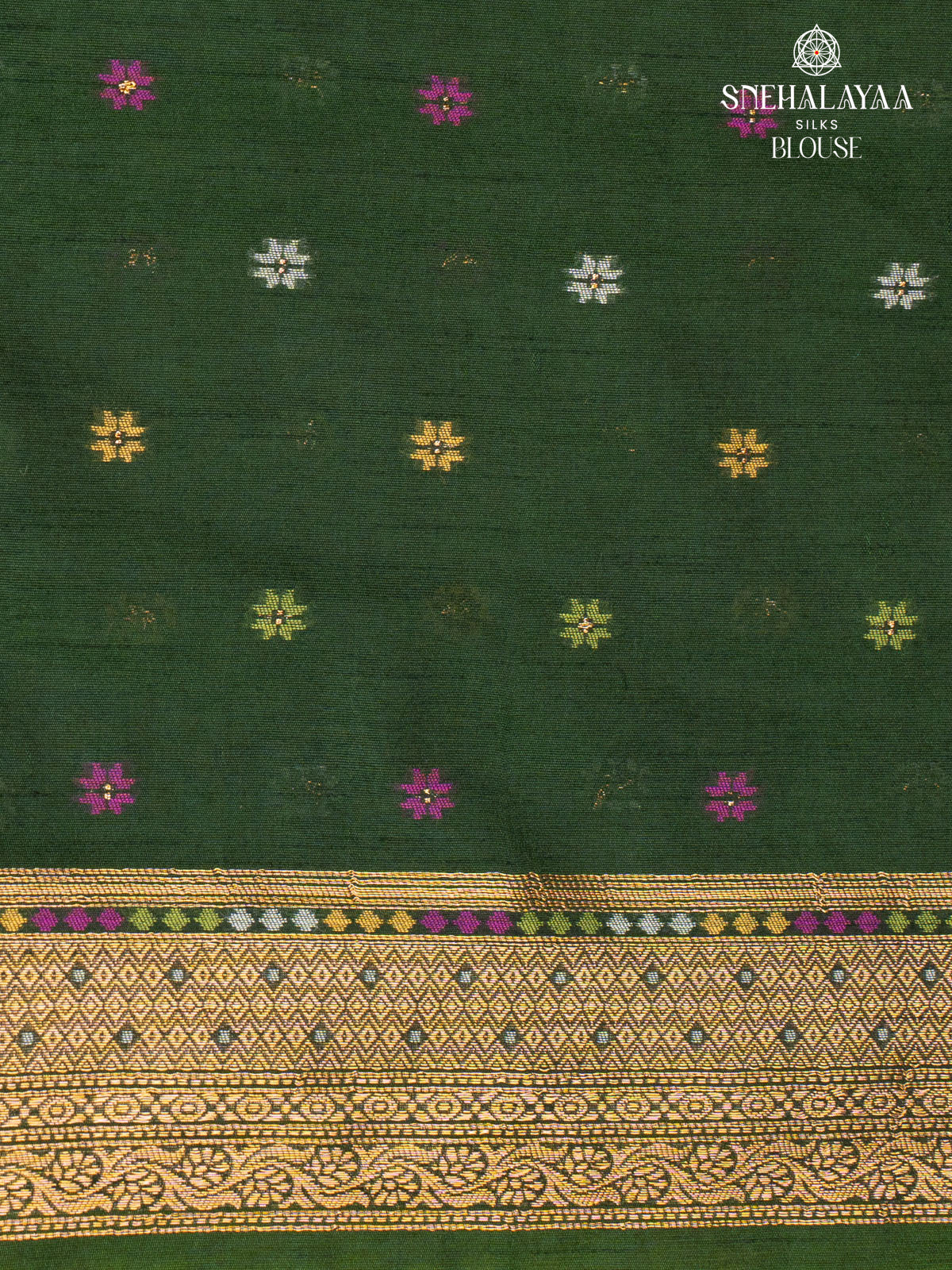 Green Ikat Silk Saree