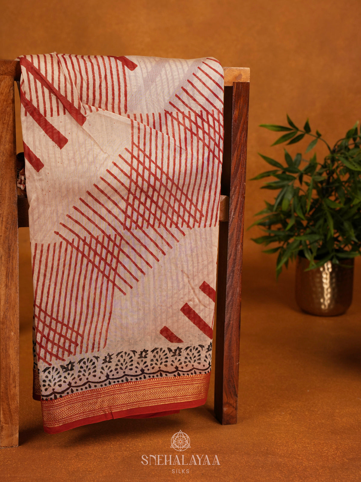Cream Chanderi Saree