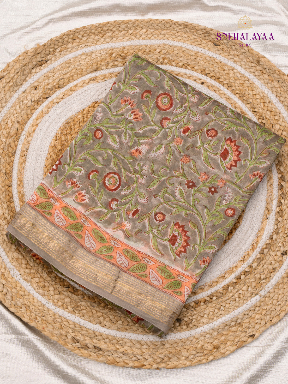 Brown Chanderi Saree