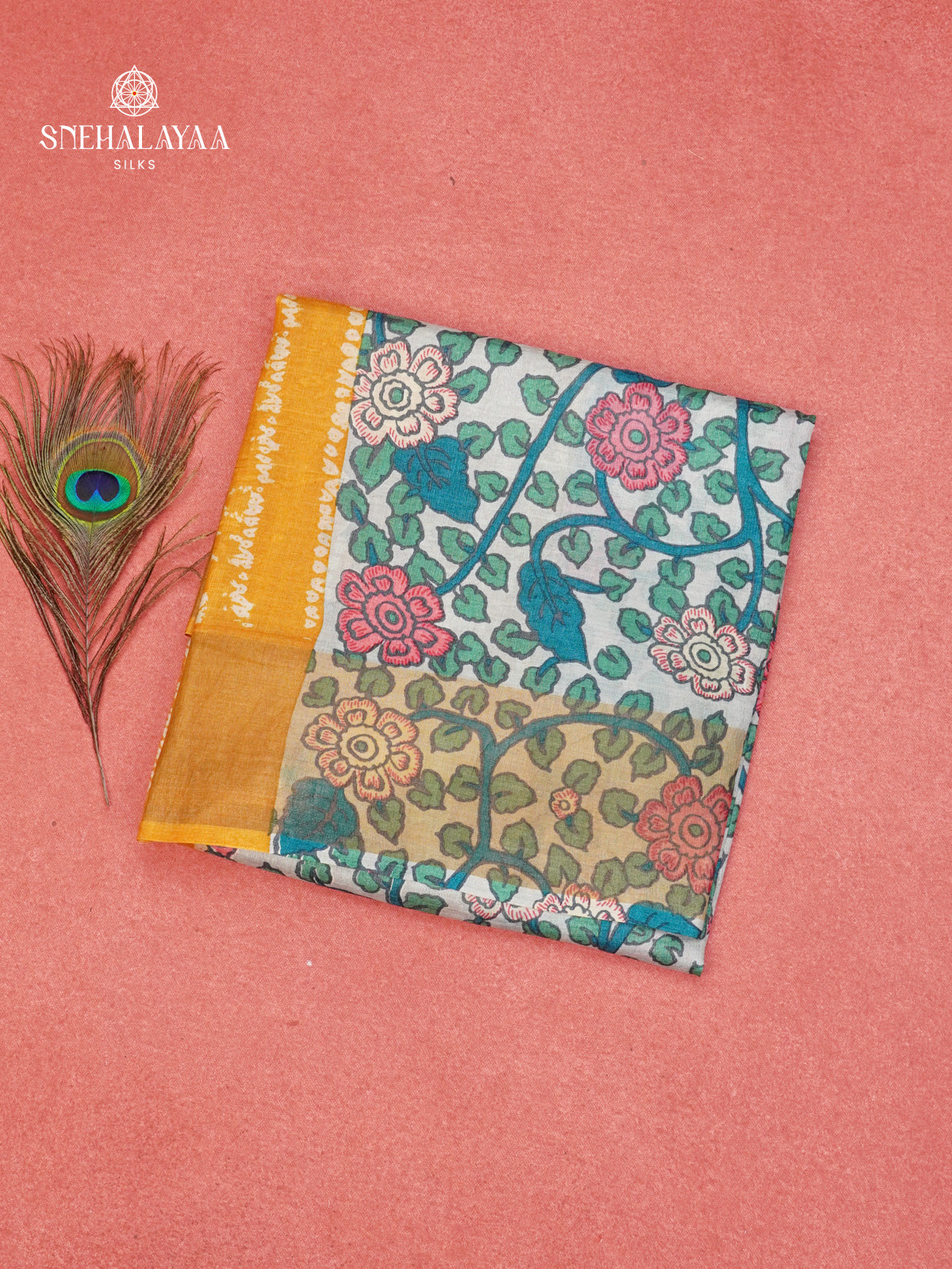 Yellow Tussar Saree