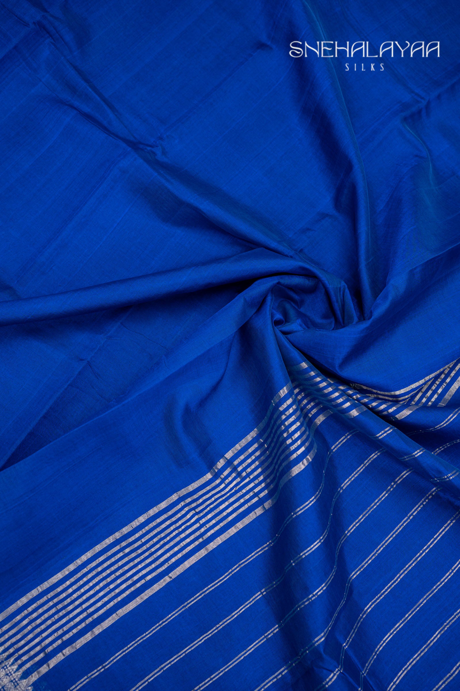 Ink Blue Mangalgiri Silk Saree