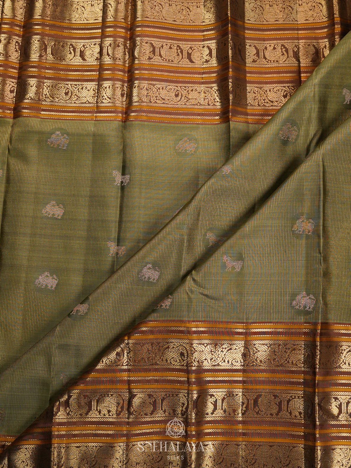 Pale Green Kanjivaram Silk Saree