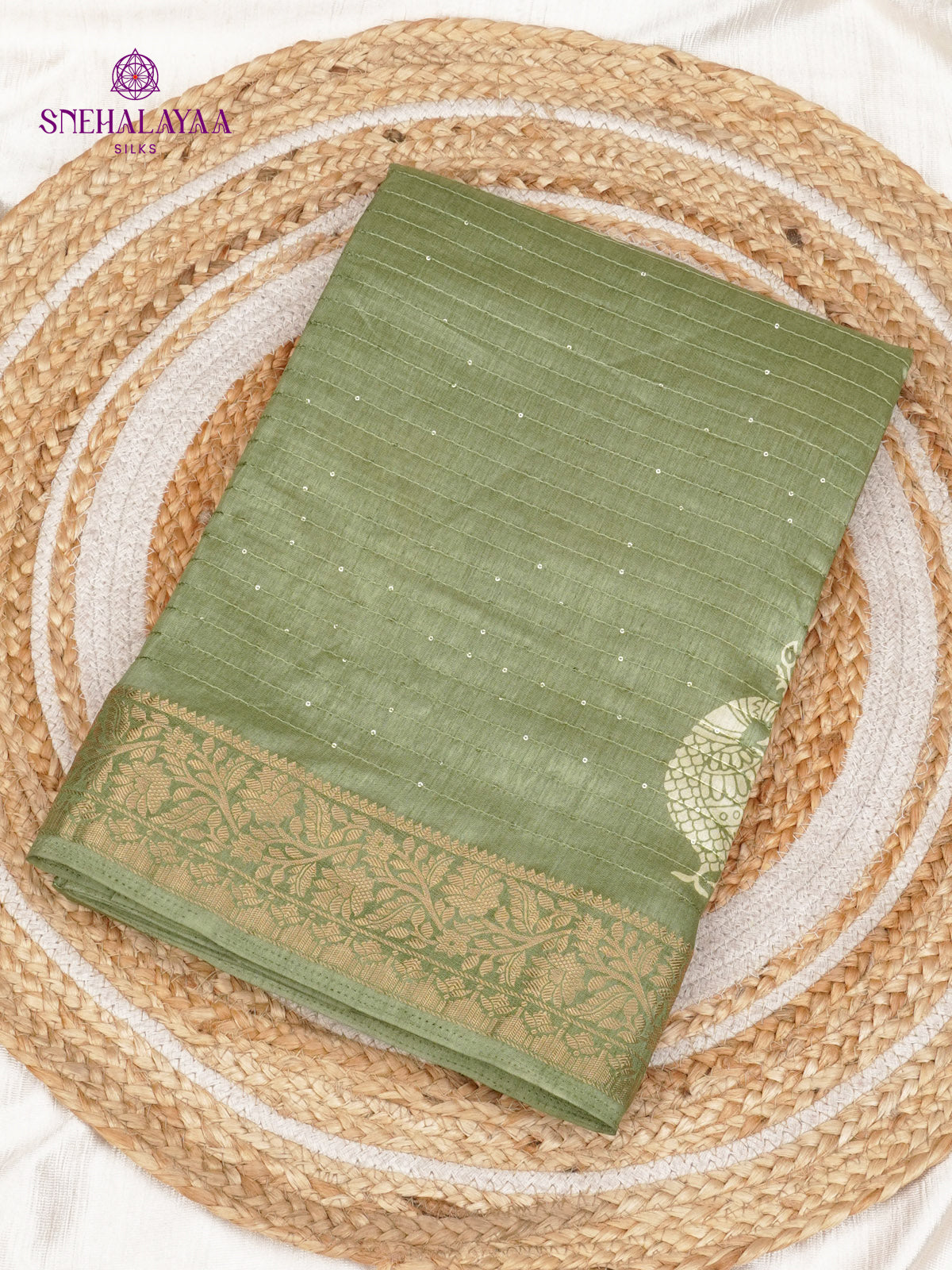 Sage Green Dola Silk Saree