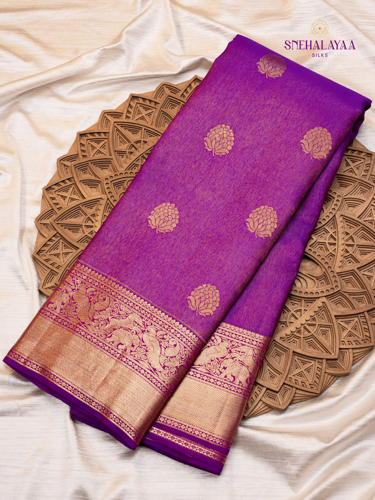 Violet Kanjivaram Tissue Silk Saree