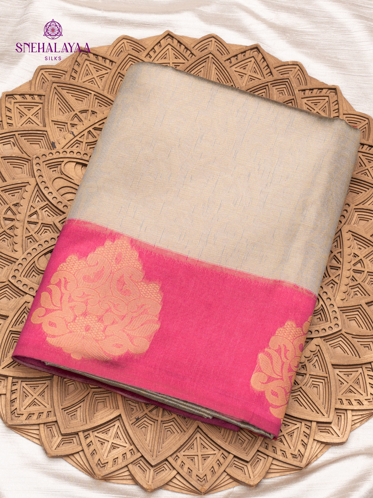 Beige Jute Saree