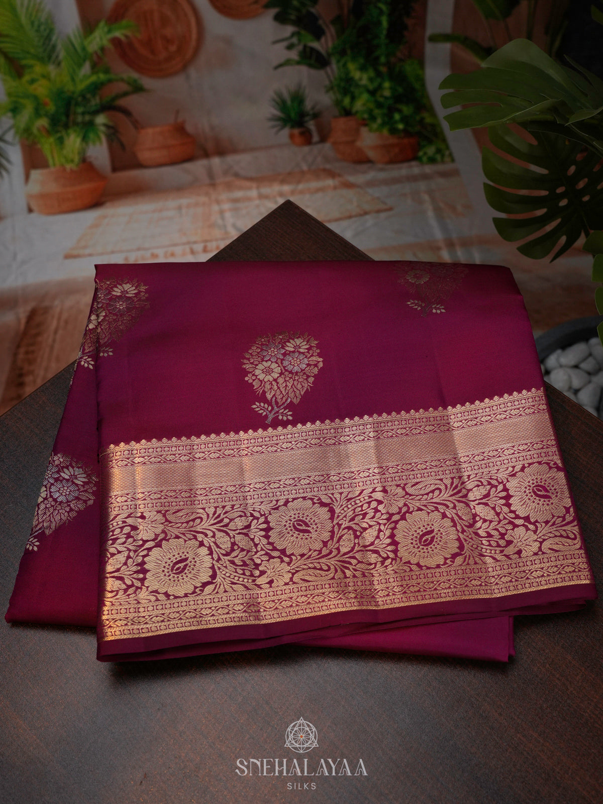 Magenta Kanjivaram Silk Saree