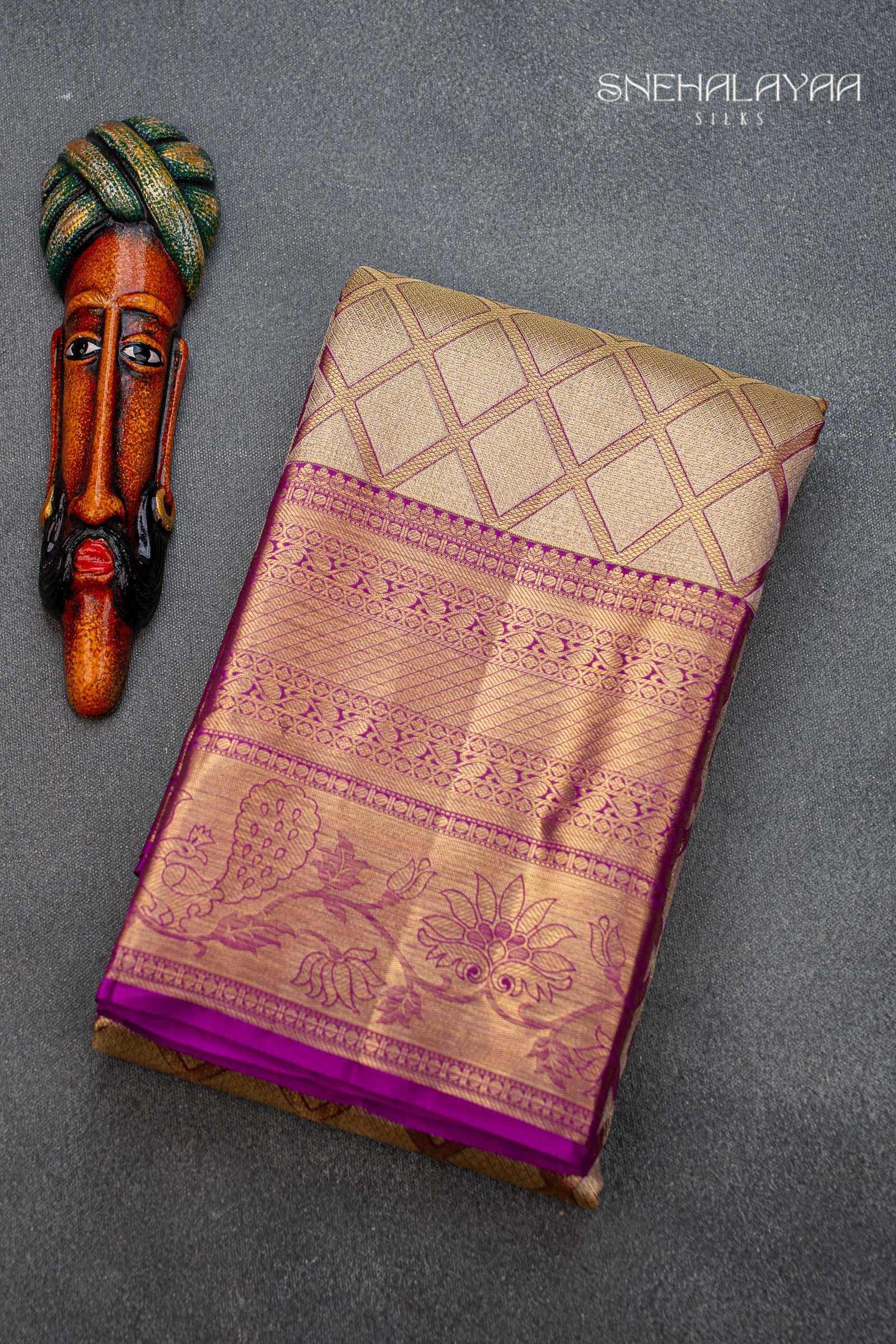 Gold Kancheevaram Silk Saree
