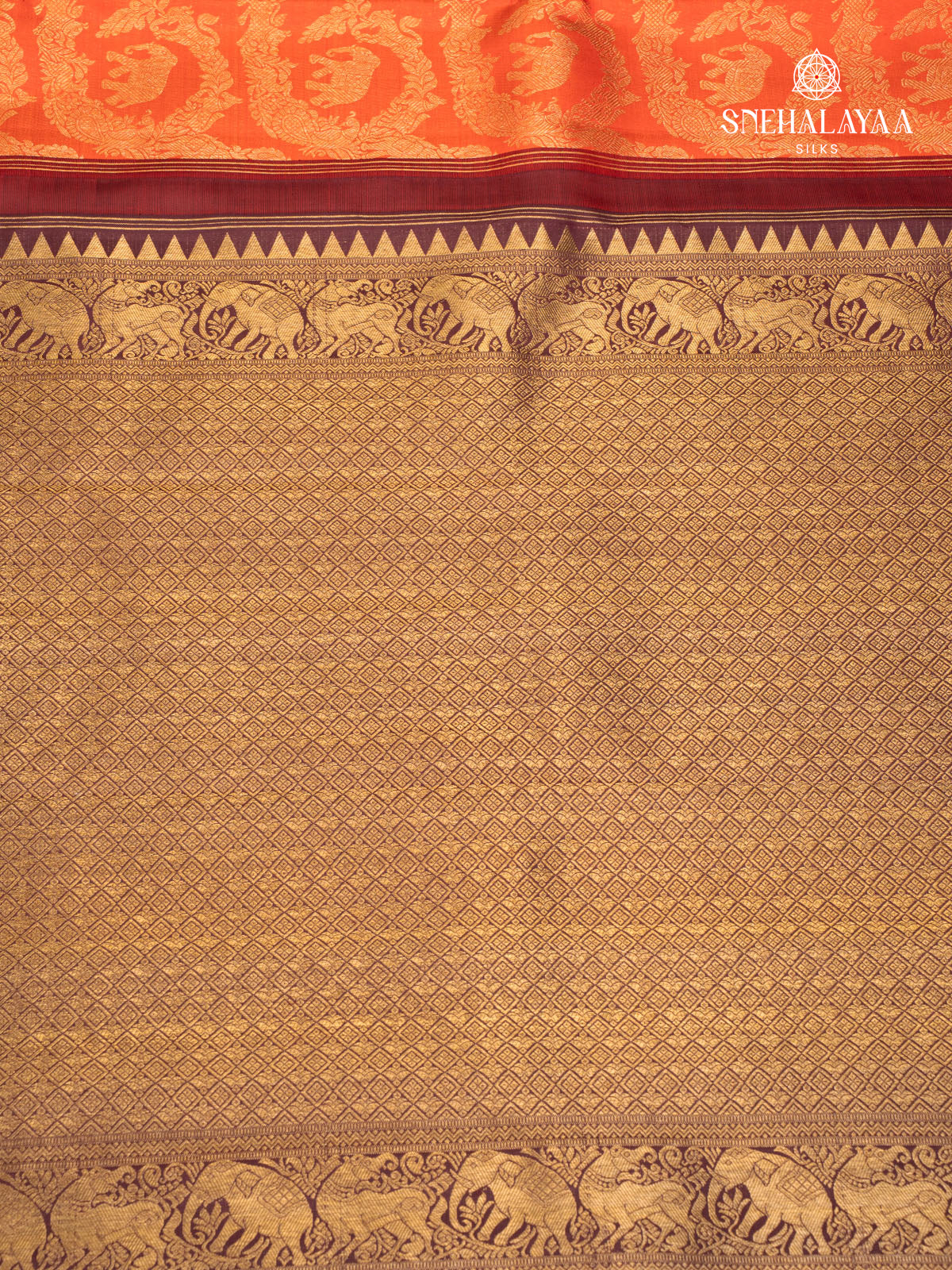 Orange Kanjivaram Silk Saree