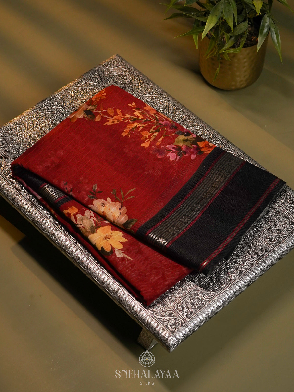 Red Chanderi Saree