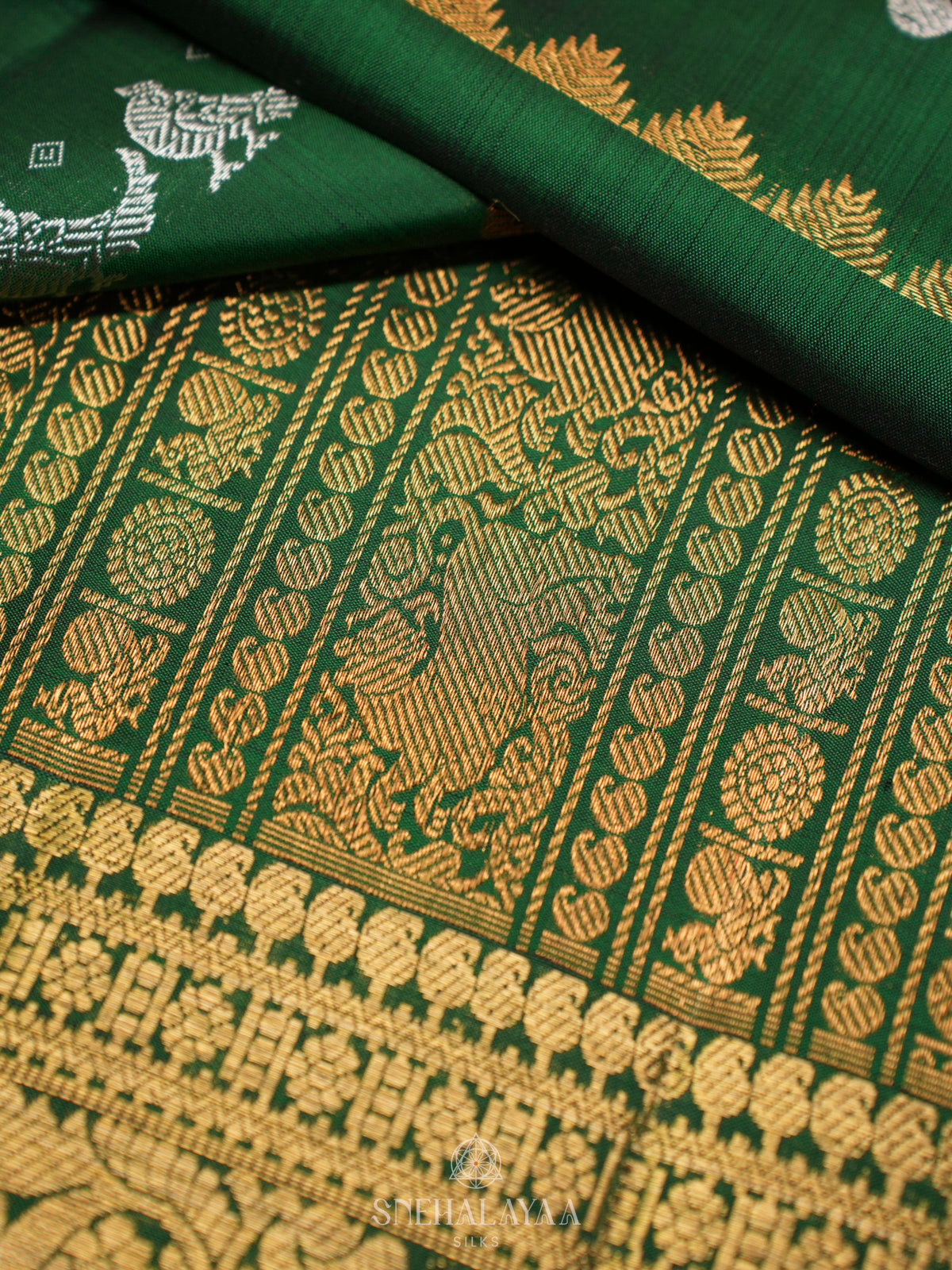 Emerald Green Kanjivaram Silk Saree