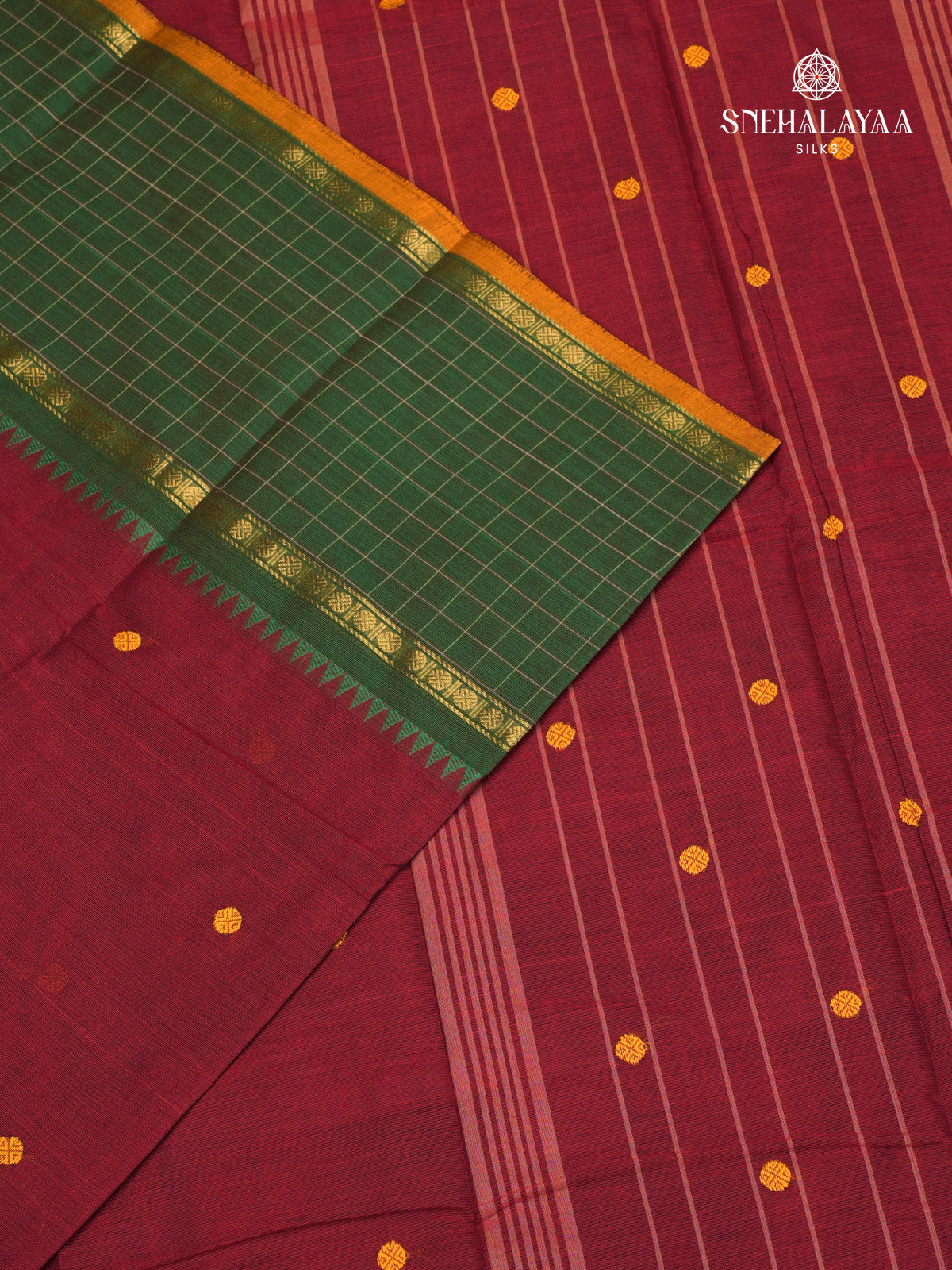 Maroon Chettinad Cotton Saree