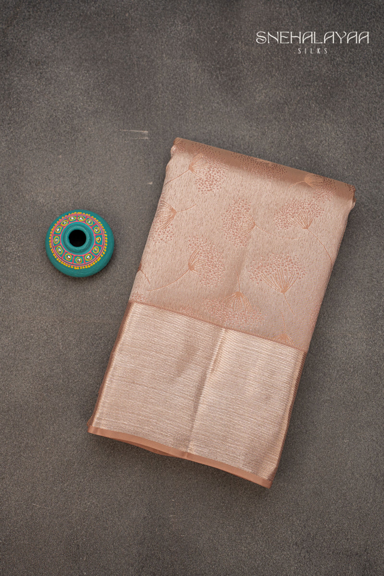 Pastel Brown Kancheevaram Silk Saree