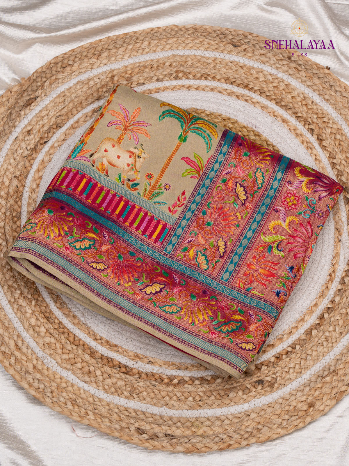 Sandal Banaras Silk Saree