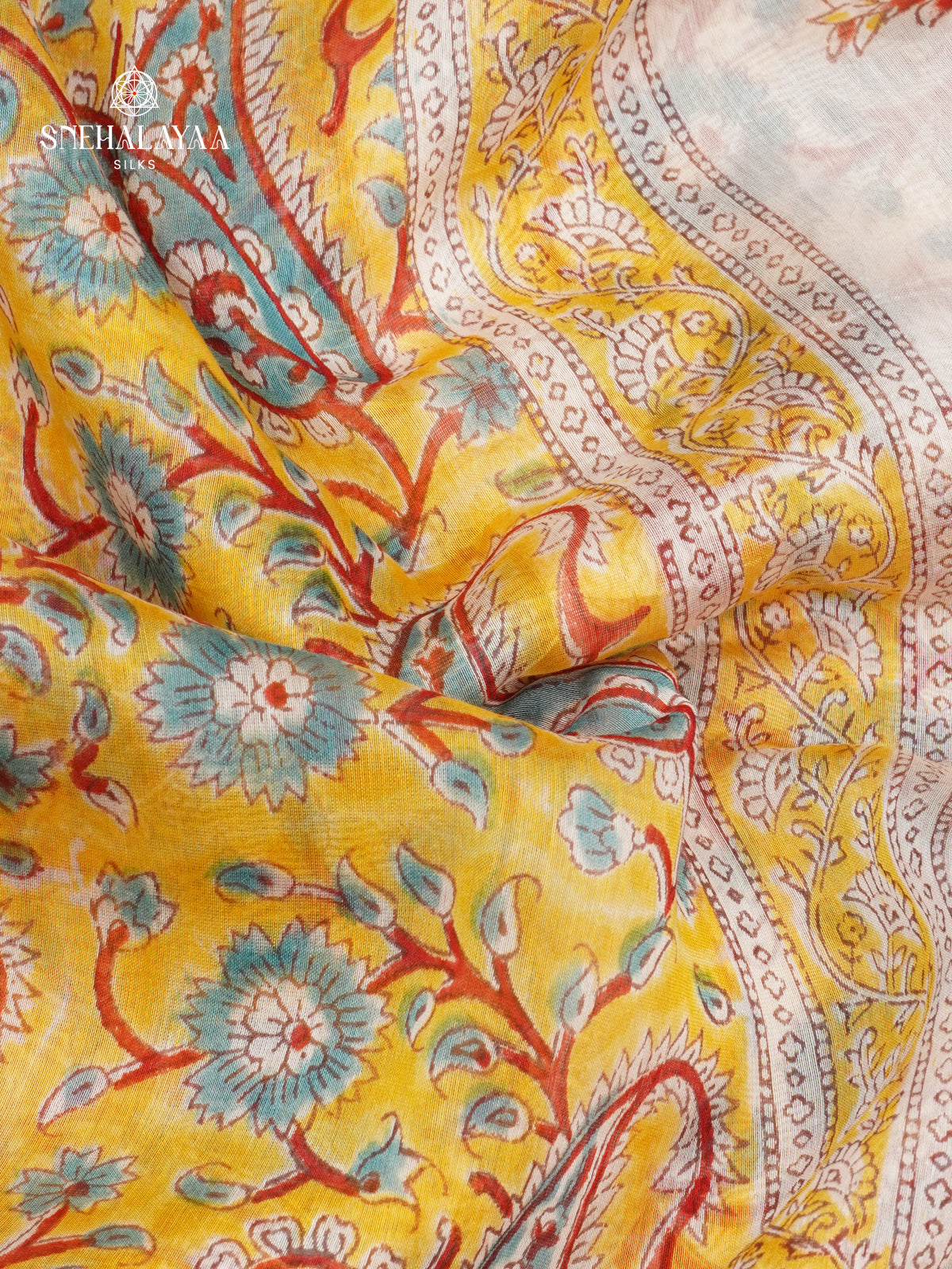 Pale Yellow Chanderi Saree