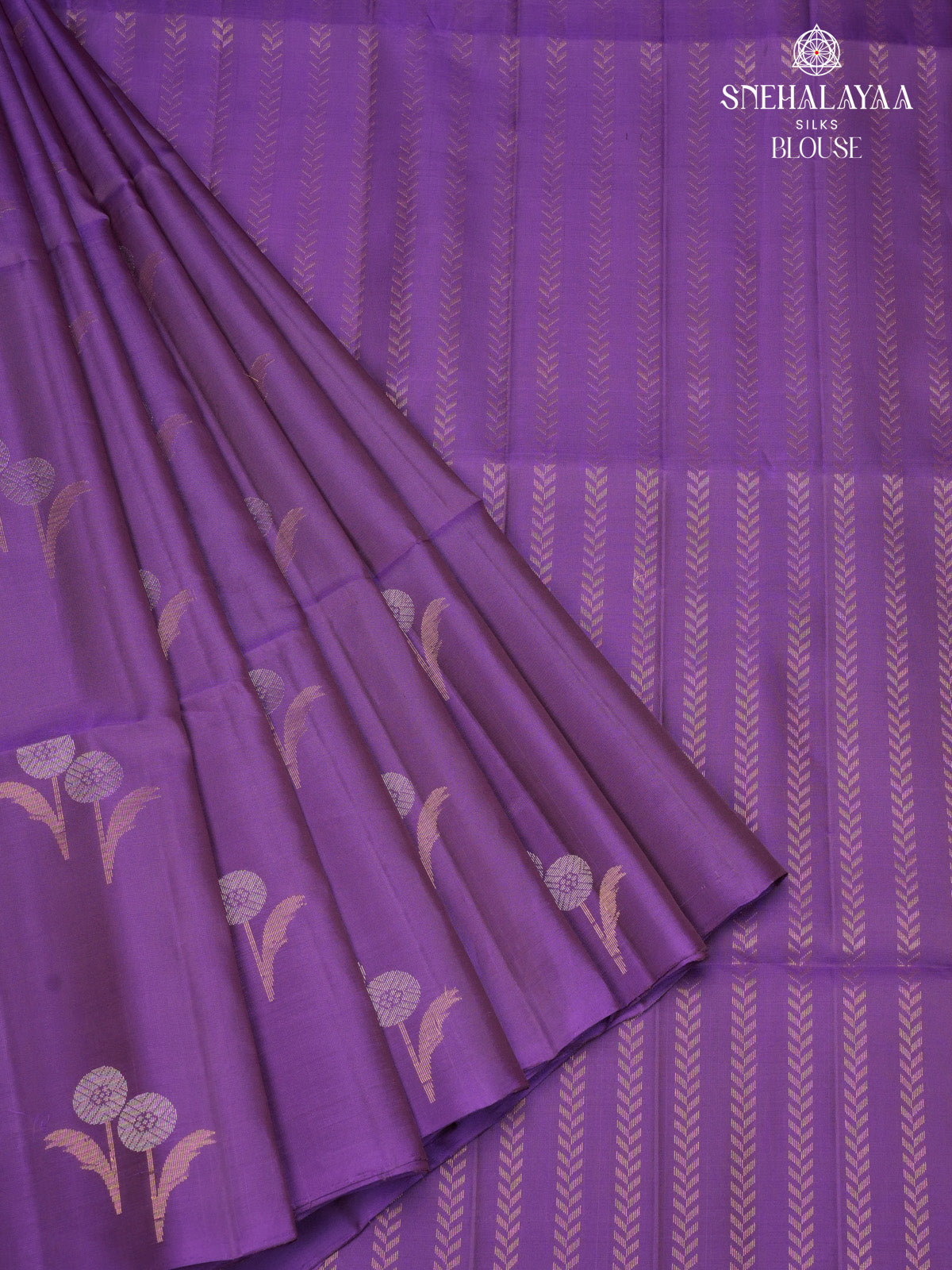Violet Kanjivaram Soft Silk Saree