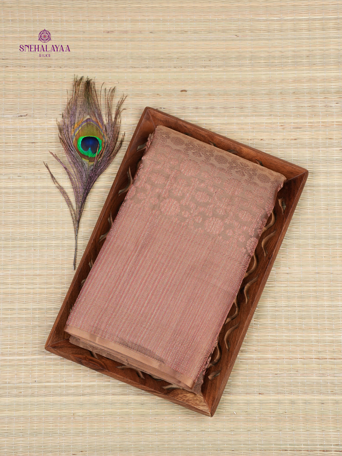 Rose Gold Kanjivaram Silk Saree