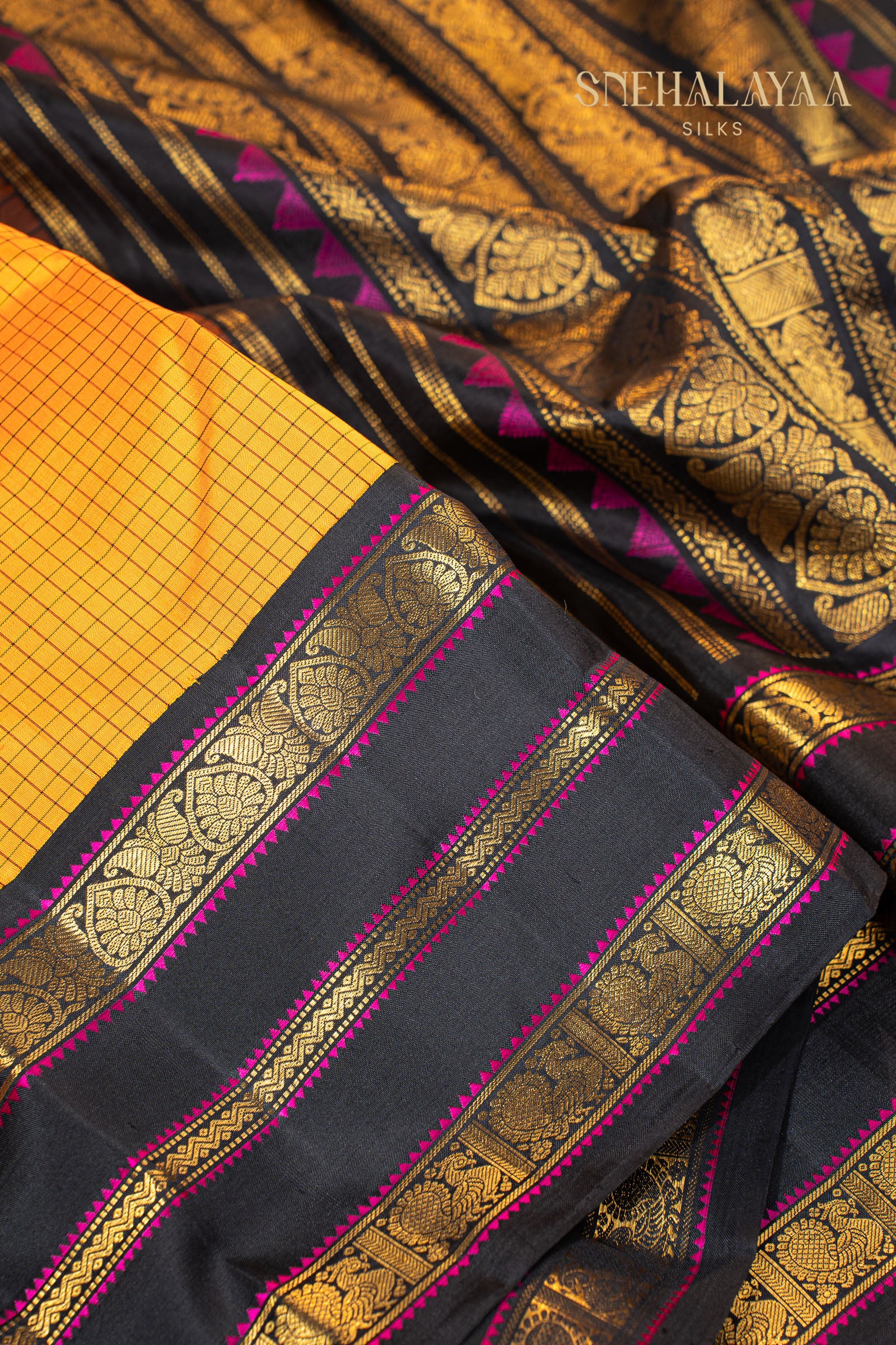 Mango Yellow Kancheevaram Silk Saree