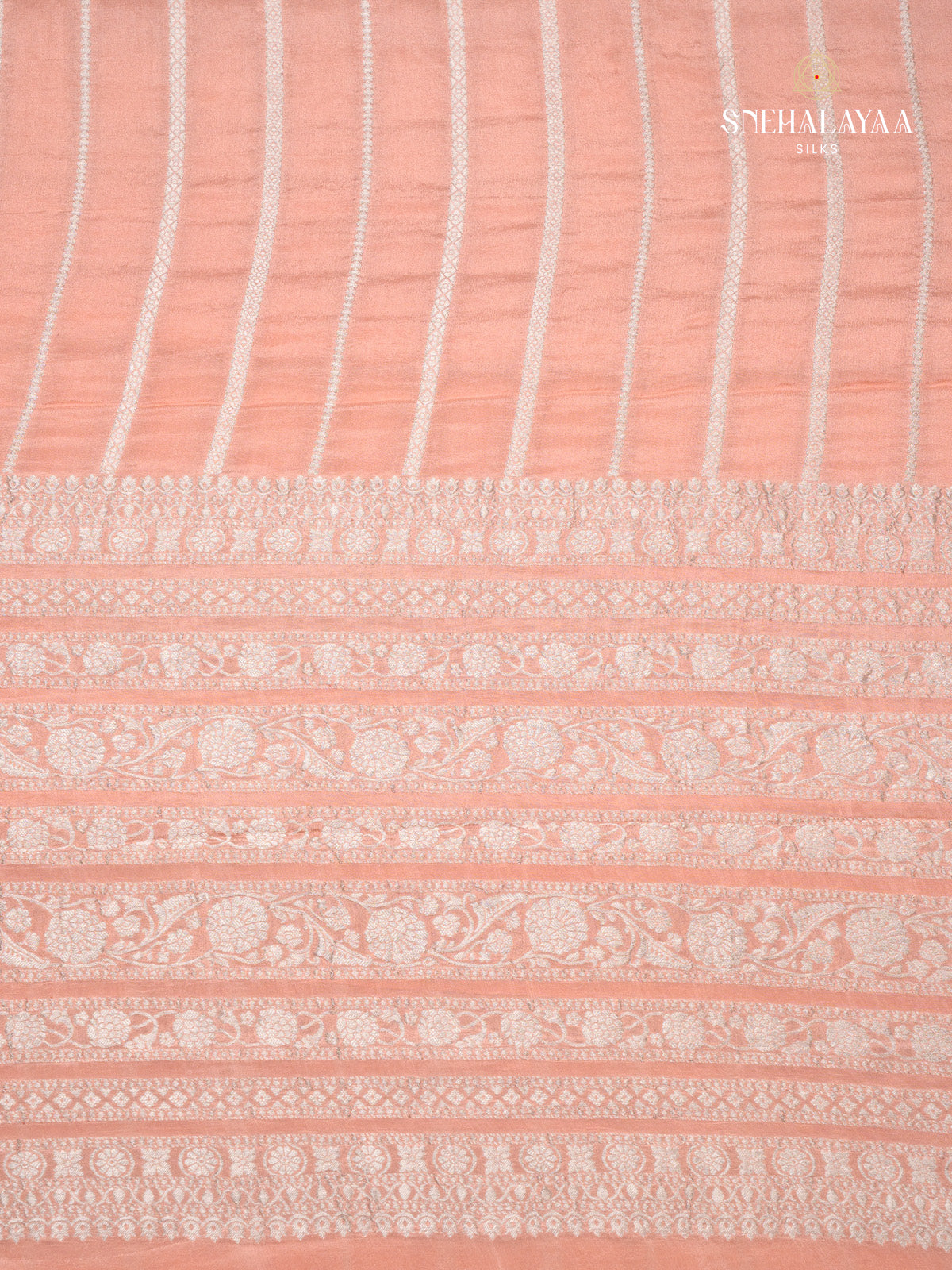 Light Pink Banaras Crepe Saree