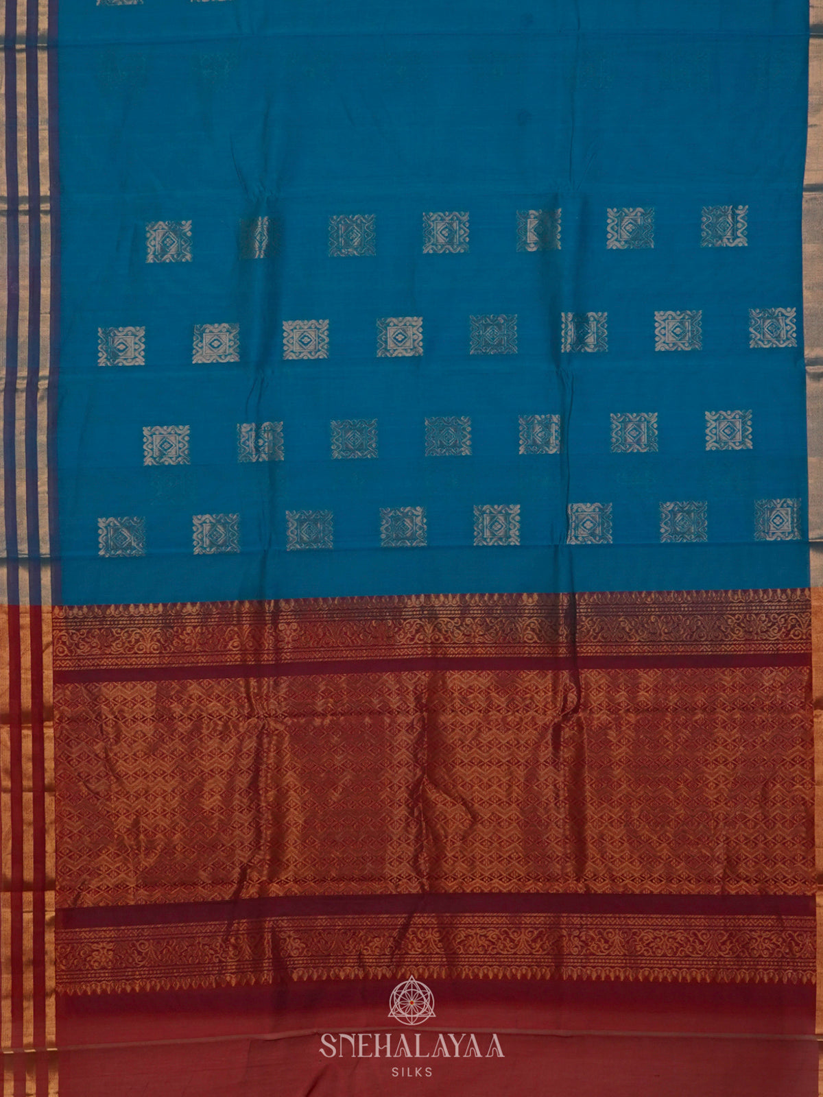 Blue Kanchi Silk Cotton Saree