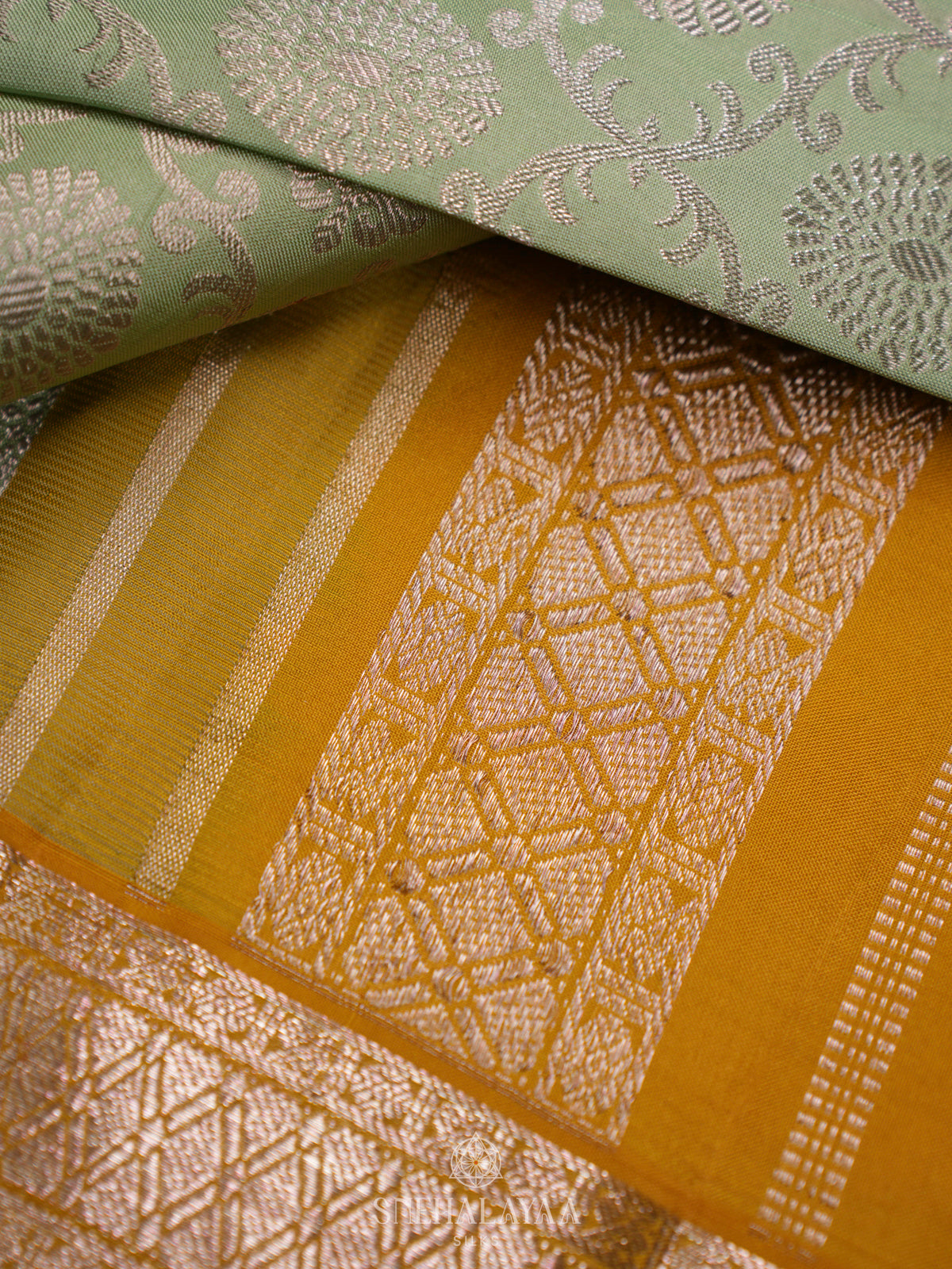 Pista Green Kanjivaram Silk Saree