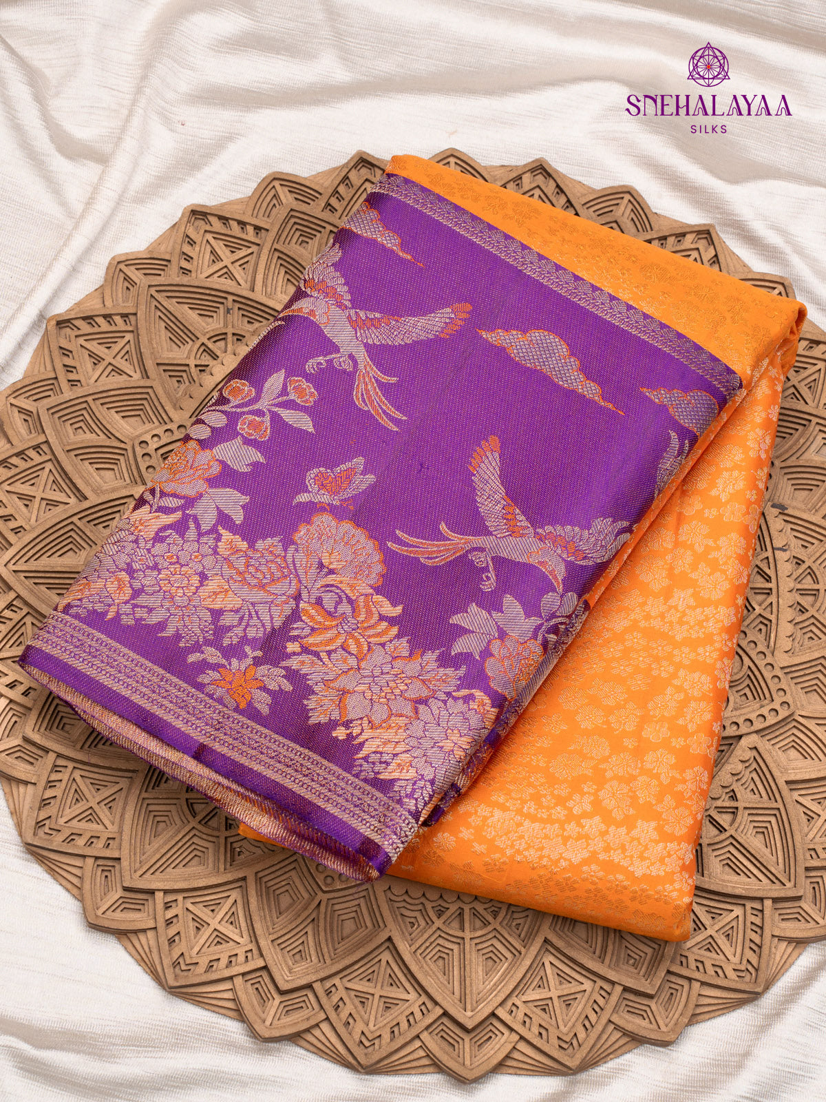 Orange Kanjivaram Silk Saree