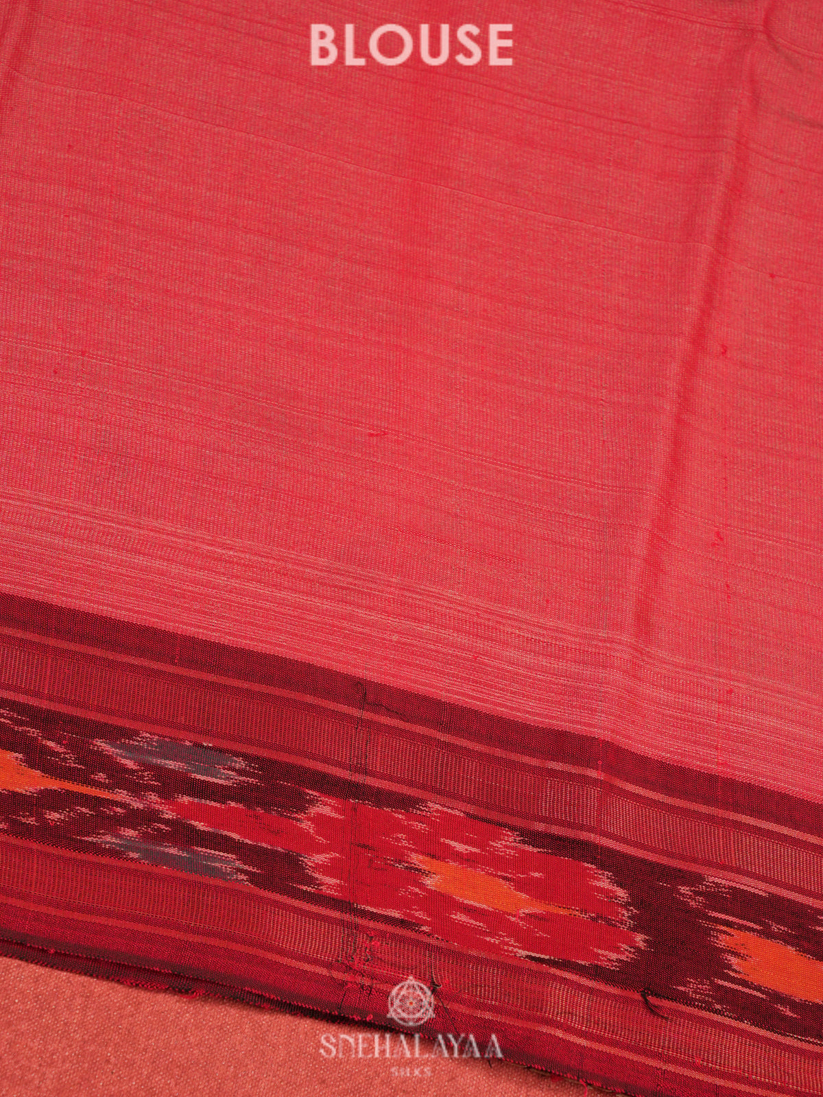 Beige Munga Tussar Saree with Red Border