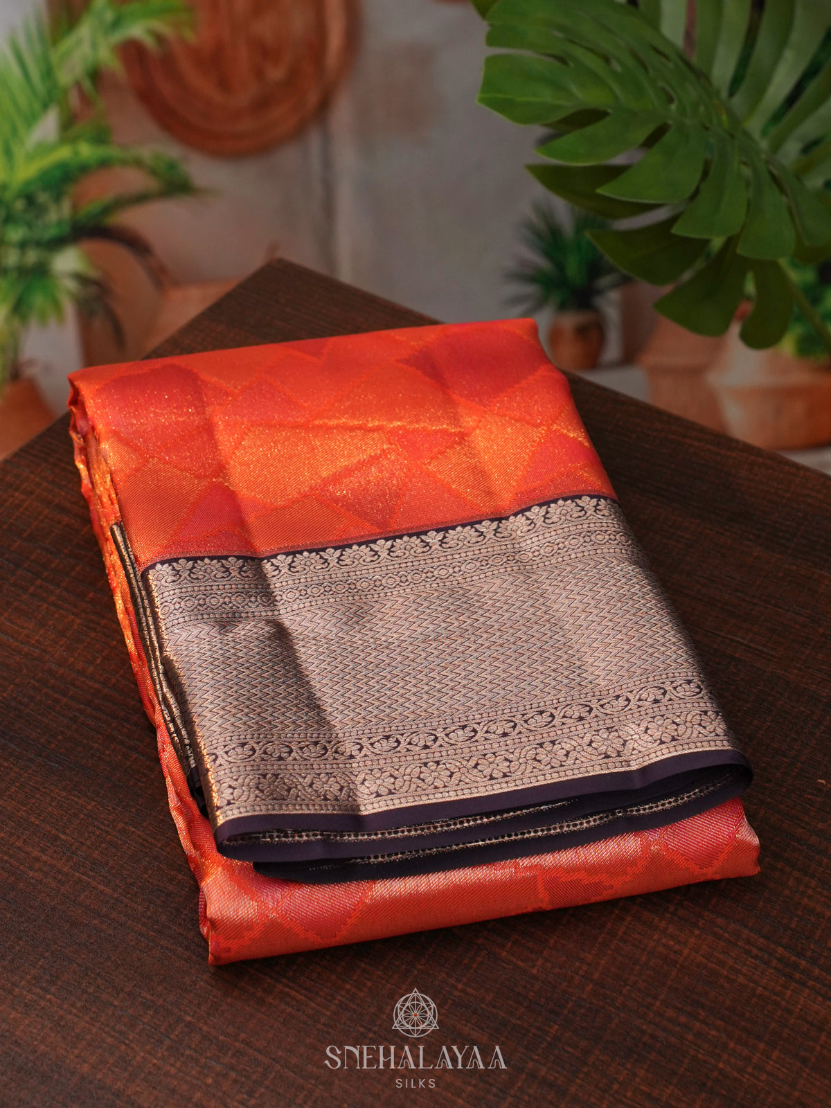 Orange Kanjivaram Silk Saree