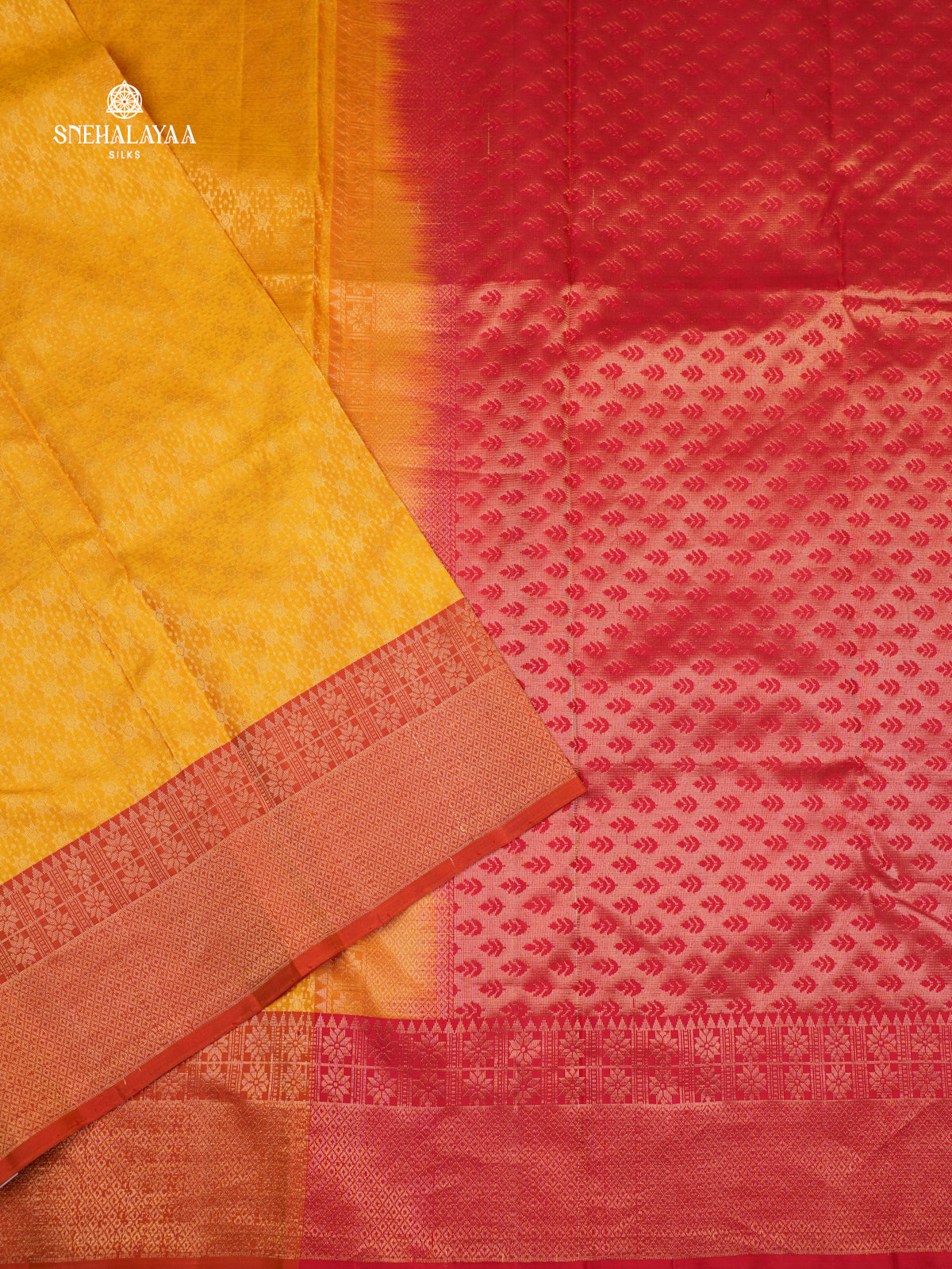 Golden Yellow Kanjivaram Silk Saree