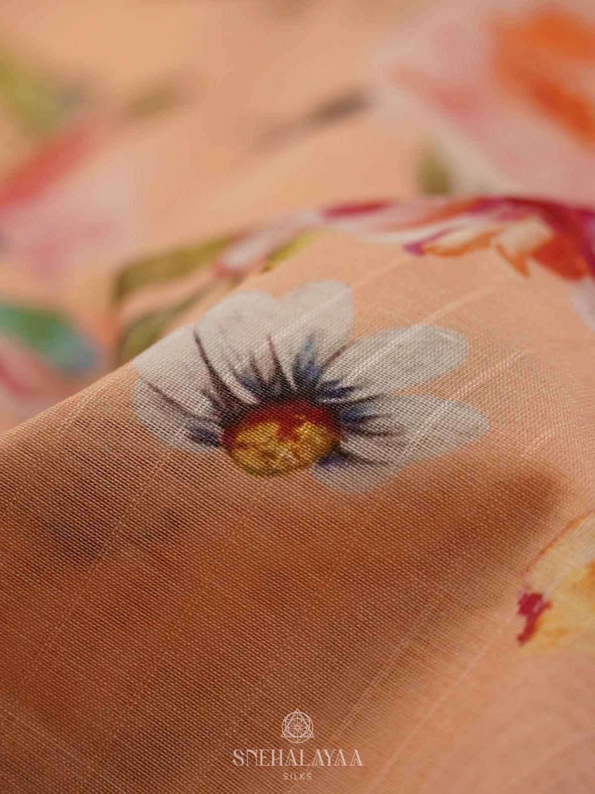 Peach Chanderi Saree