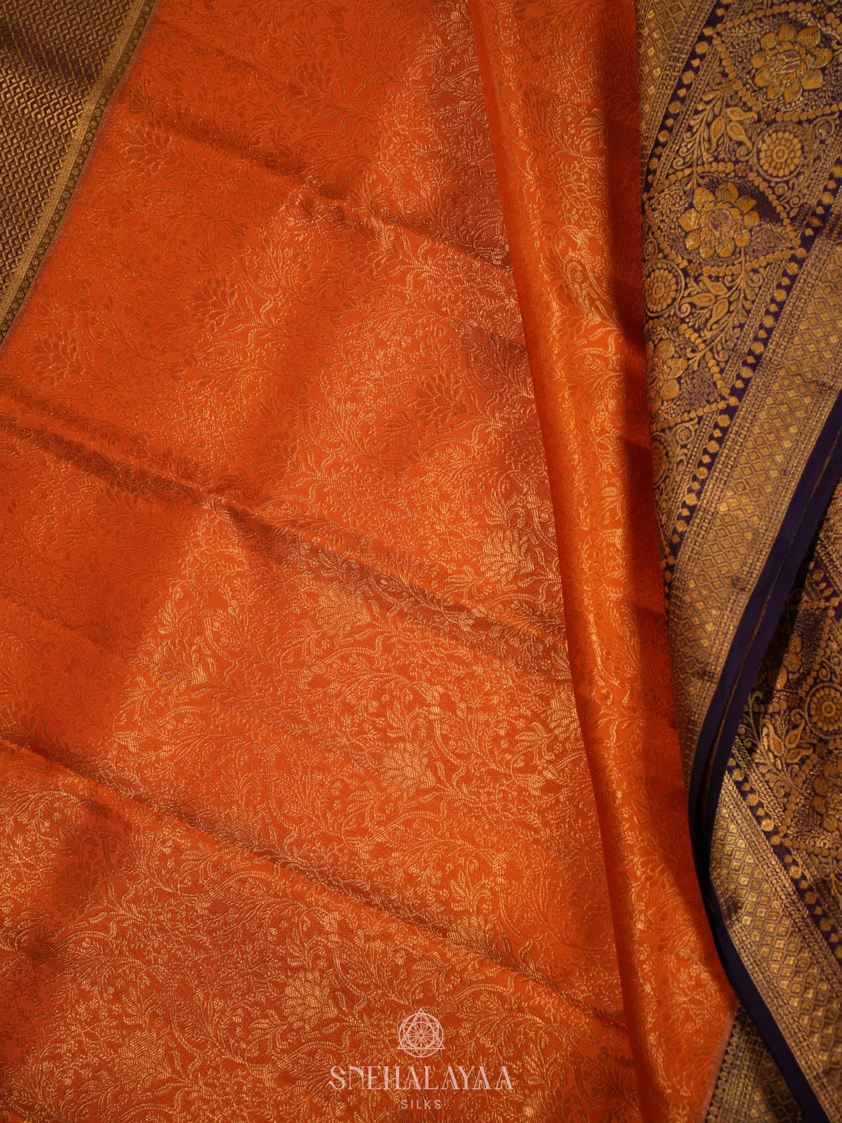 Orange Kanjivaram Silk Saree