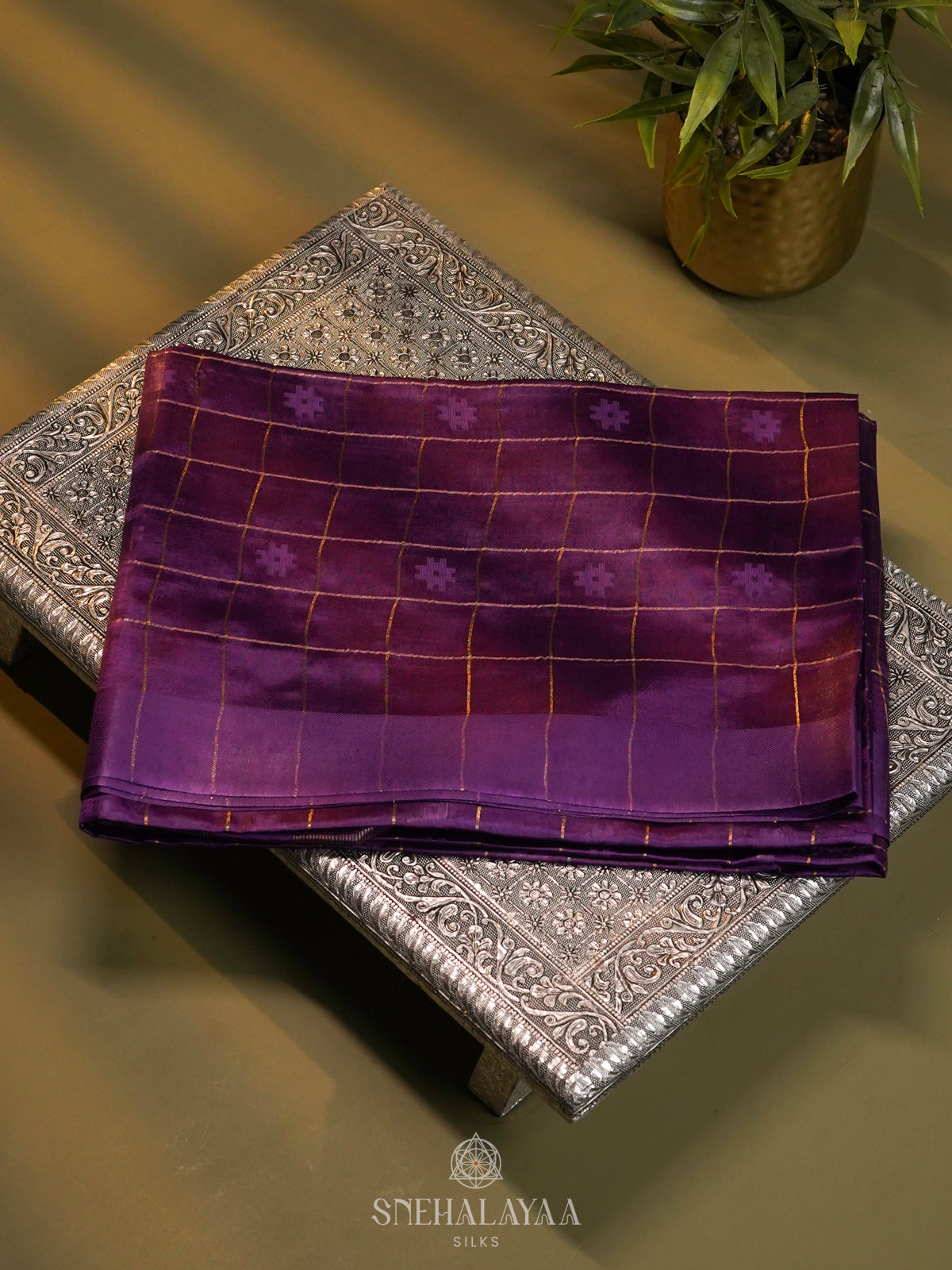 Magenta Tussar Saree