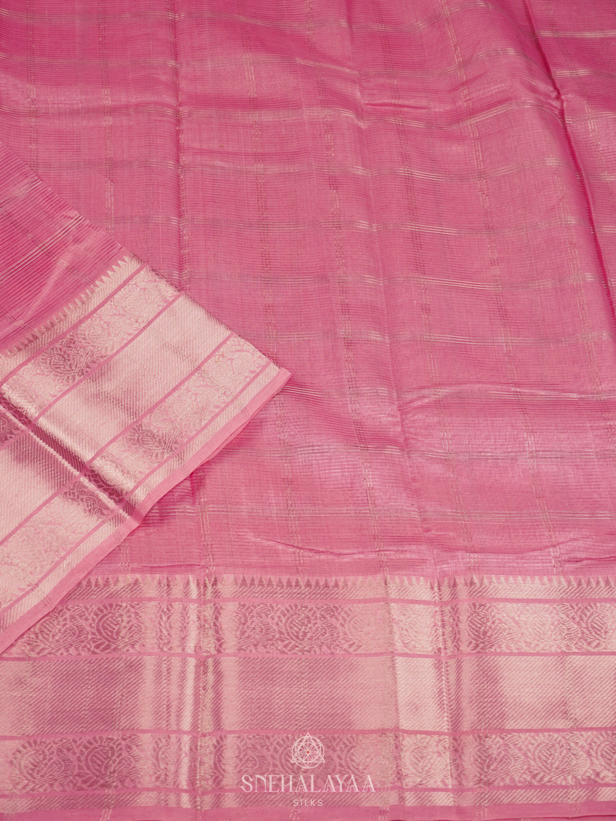 Pink Mangalagiri Silk Cotton Saree