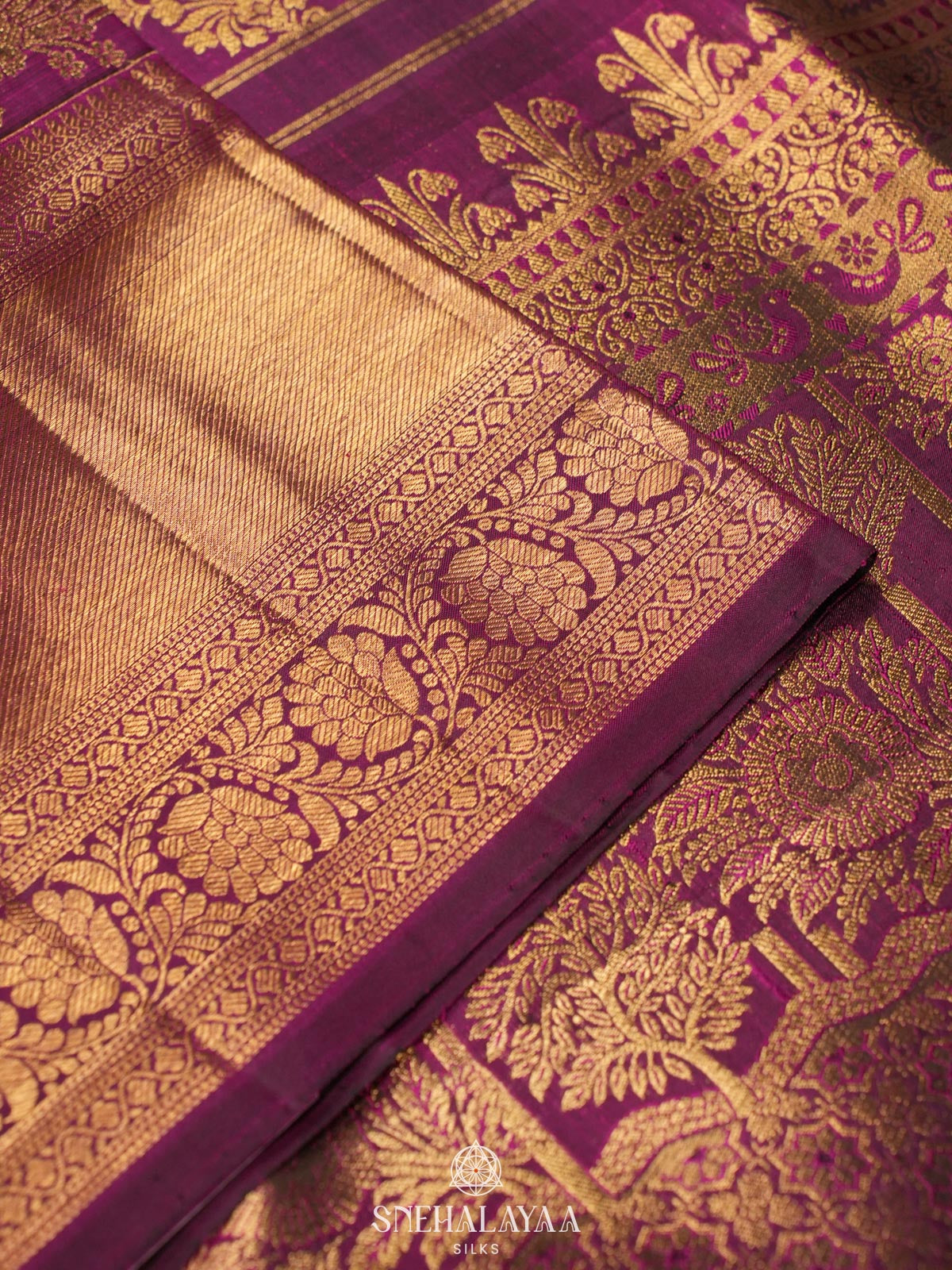 Purple Kanjivaram Silk Saree