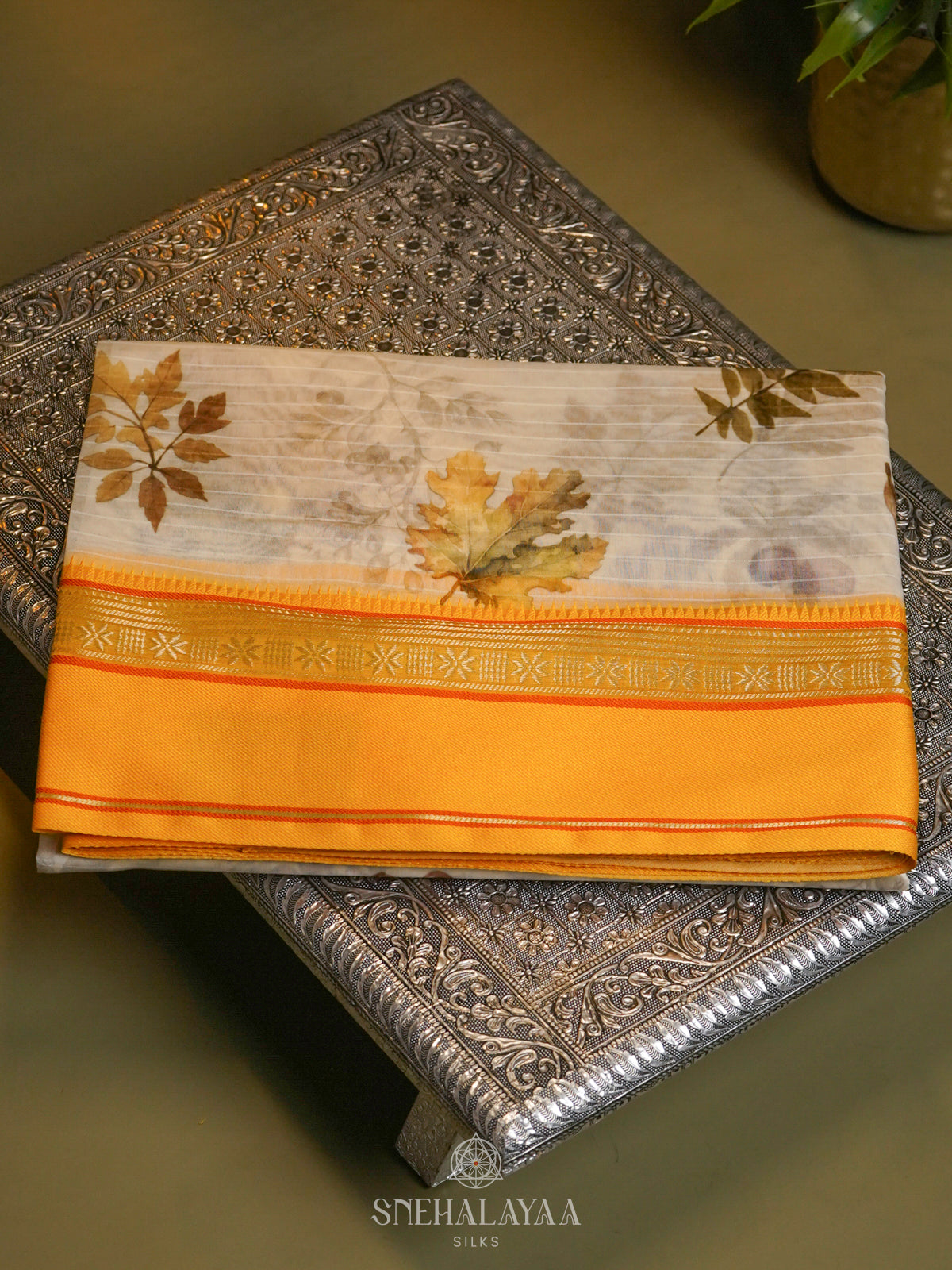 Off White Chanderi Saree
