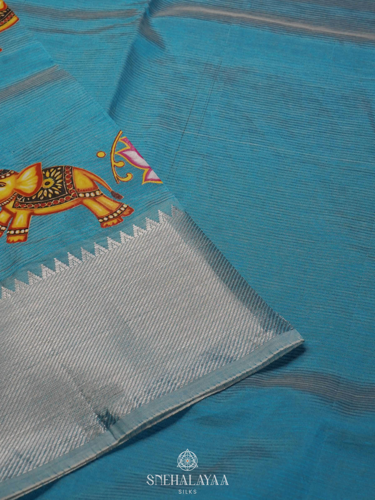 Blue Mangalagiri Silk Cotton Saree