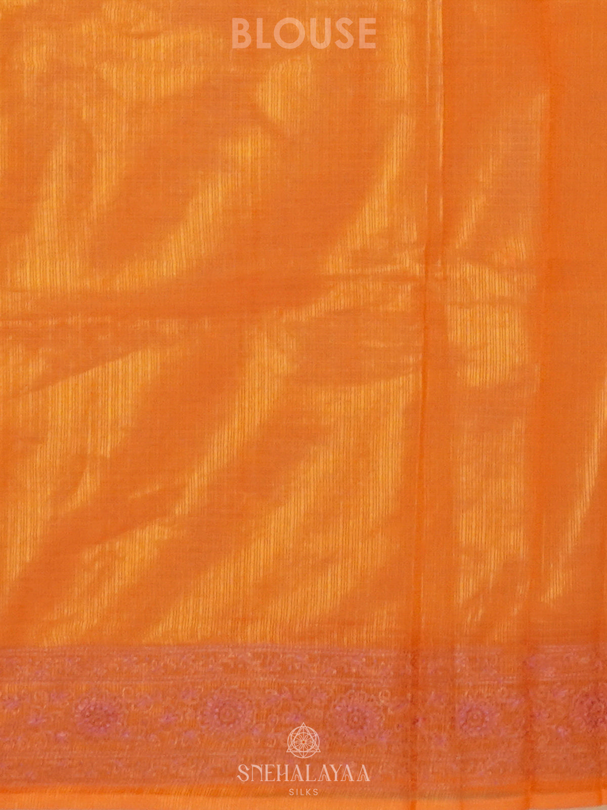 Orange Kota Embroidery Saree